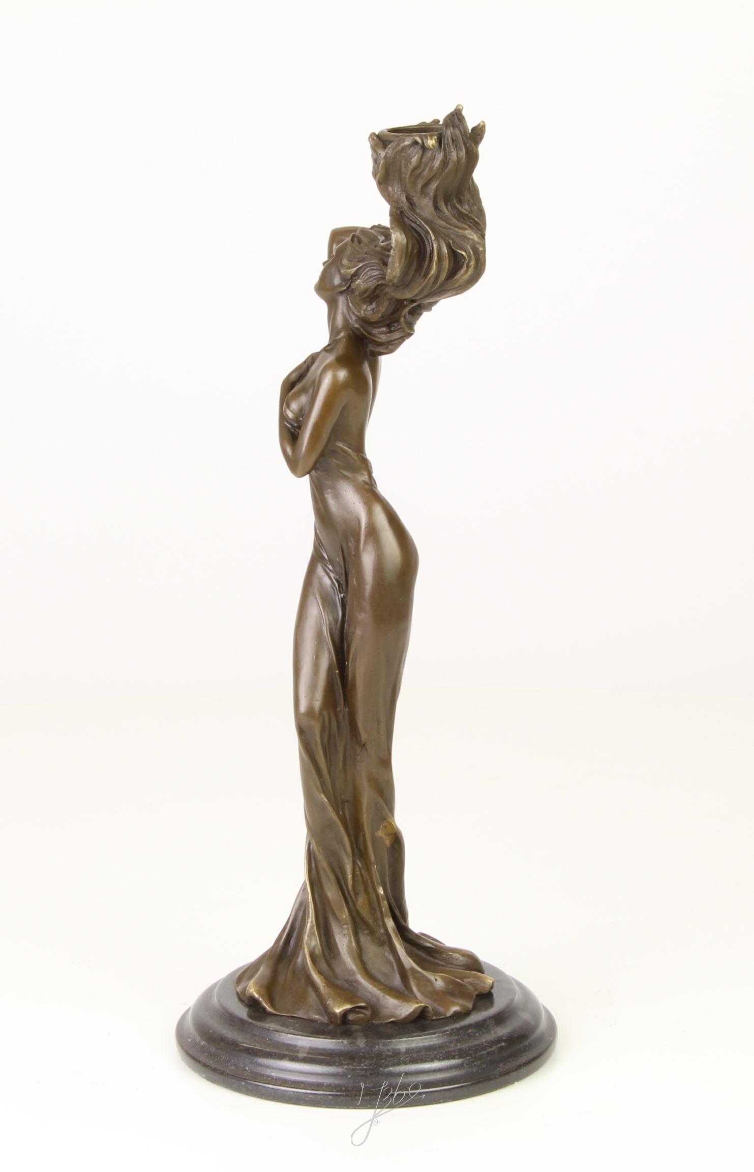 Eleganter Bronzefiguren Kerzenhalter mit Frauenmotiv für stilvolle Dekoration 11