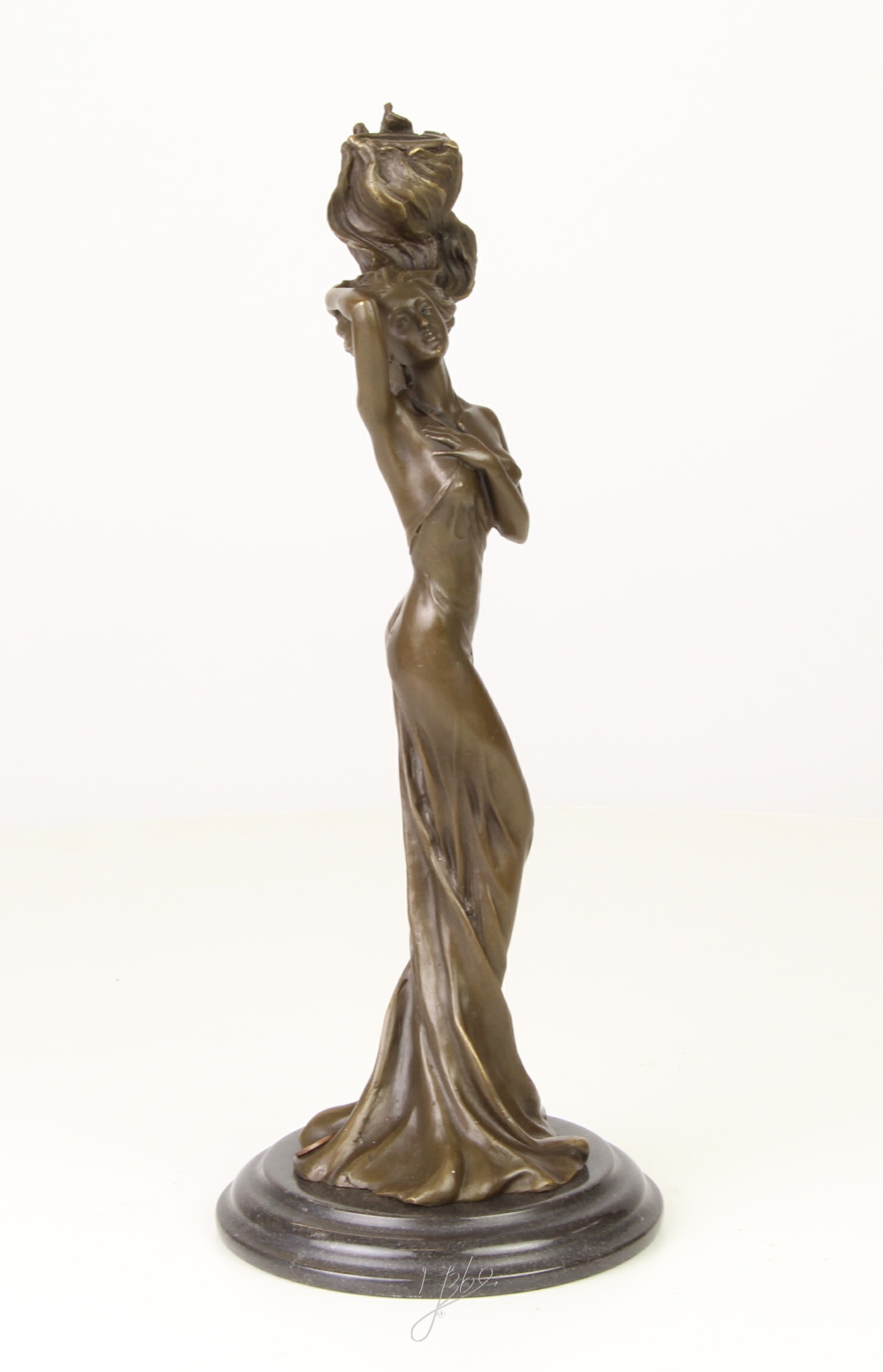 Eleganter Bronzefiguren Kerzenhalter mit Frauenmotiv für stilvolle Dekoration 13