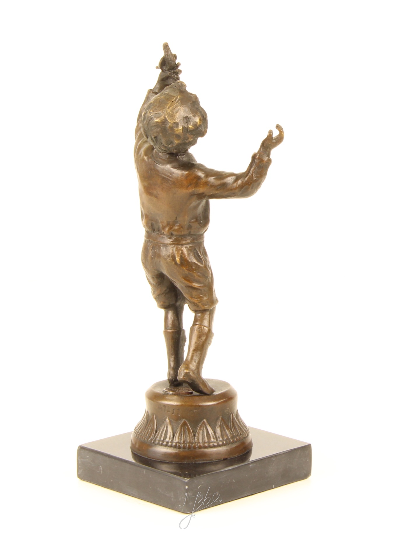 Handgefertigte Bronzejunge mit Taube Skulptur Elegante Kunst 12