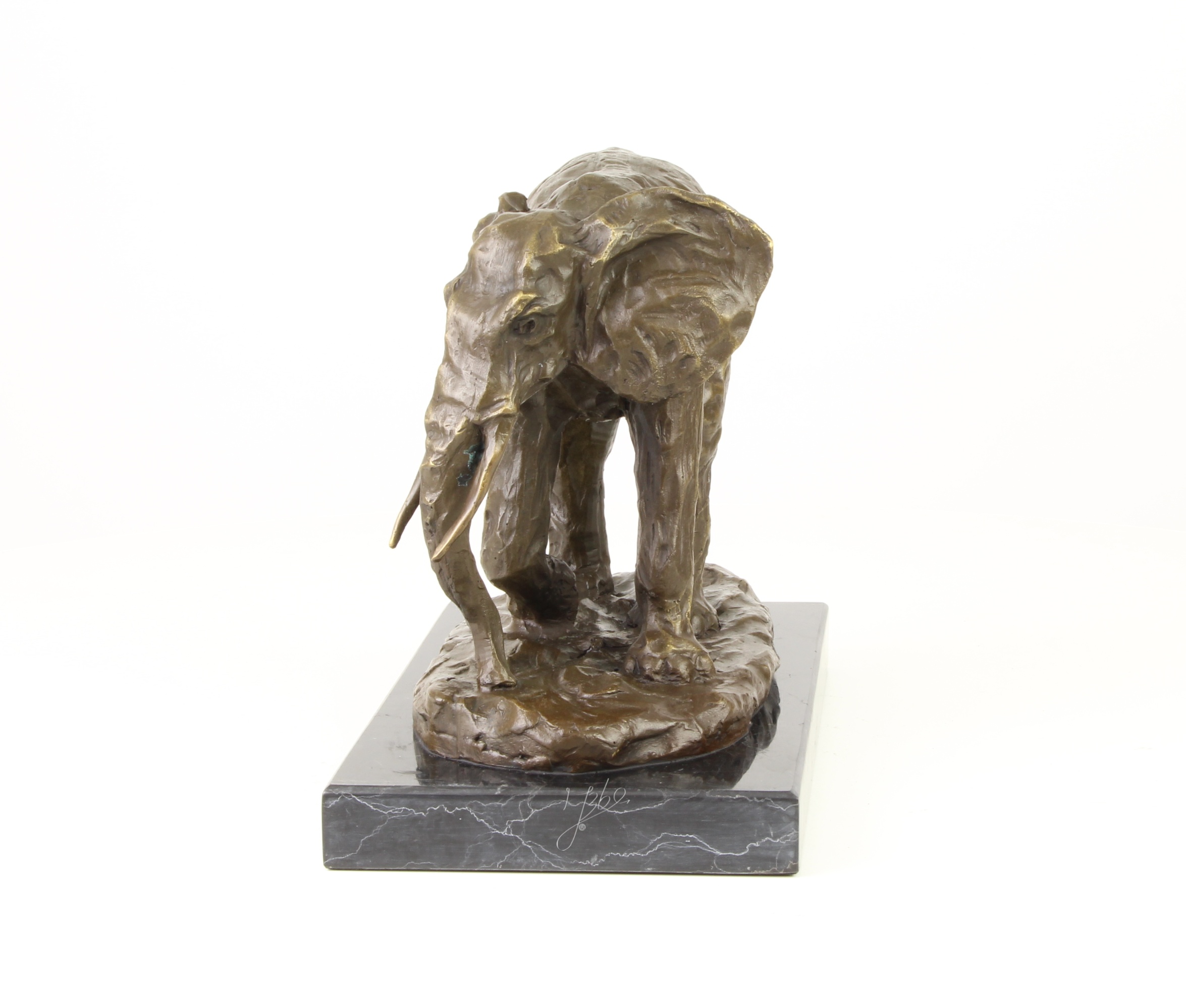 Detailreiche Bronzeelefant Skulptur Elegante Gehende Bronzeskulptur 5