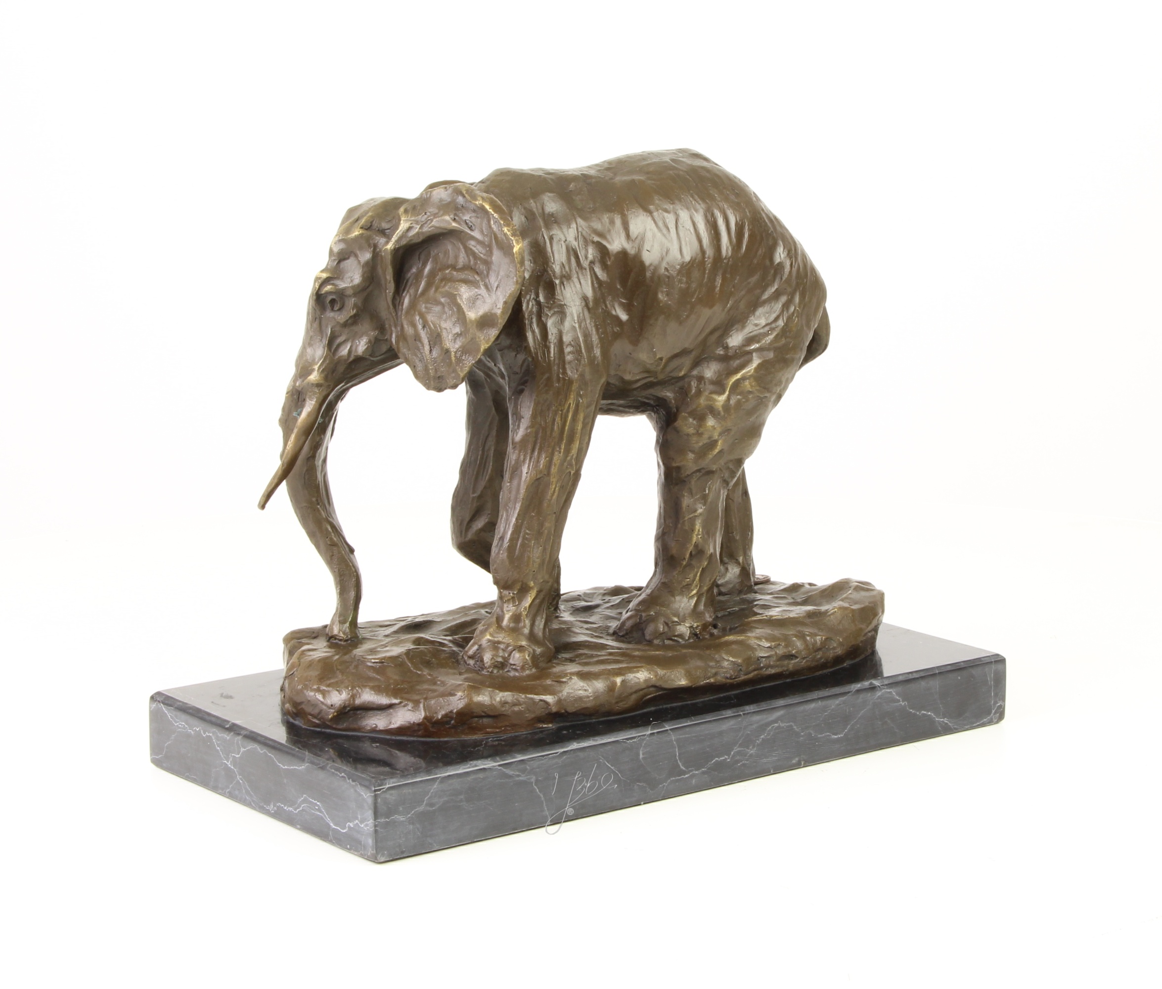 Detailreiche Bronzeelefant Skulptur Elegante Gehende Bronzeskulptur 12