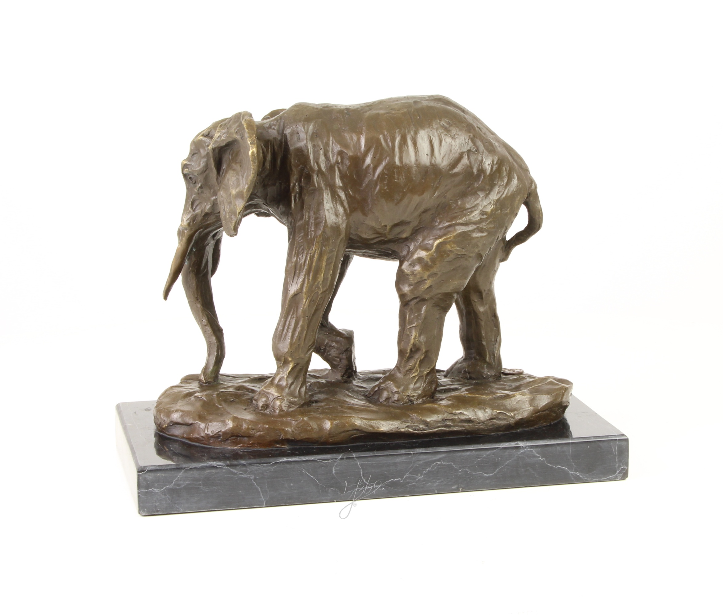 Detailreiche Bronzeelefant Skulptur Elegante Gehende Bronzeskulptur 10