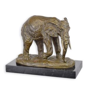 Detailreiche Bronzeelefant Skulptur Elegante Gehende Bronzeskulptur