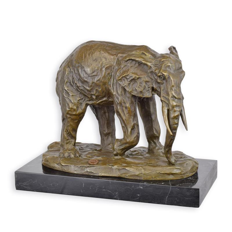 Detailreiche Bronzeelefant Skulptur Elegante Gehende Bronzeskulptur 2