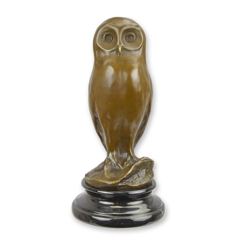 Detaillierte Bronze-Eulenskulptur Elegante Dekoration für Ihr Zuhause 2