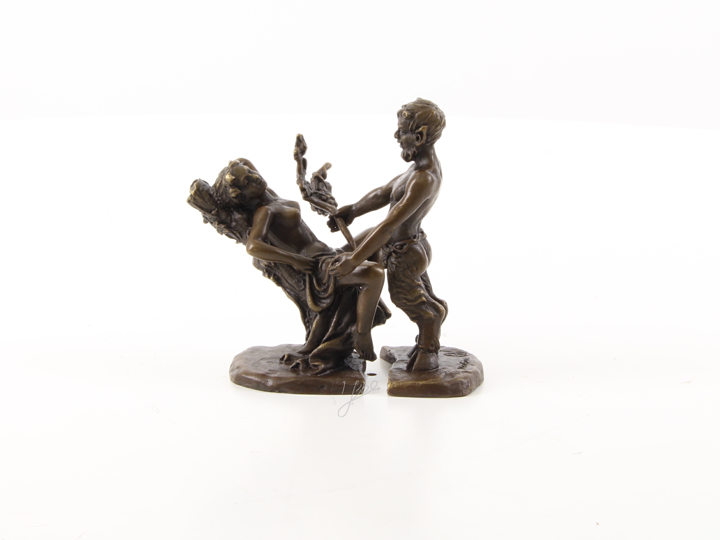 Exquisite Erotische Bronzeskulpturen Mythologische Satyr Skulptur mit Frau 3