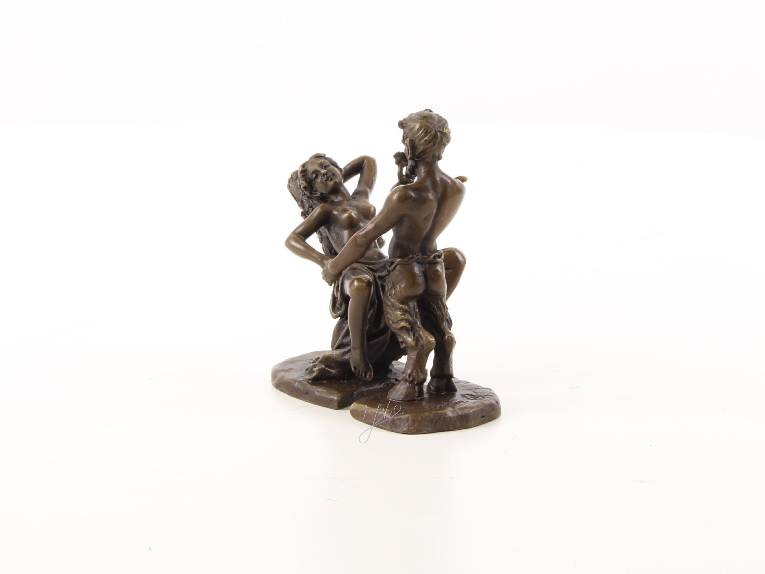 Exquisite Erotische Bronzeskulpturen Mythologische Satyr Skulptur mit Frau 4