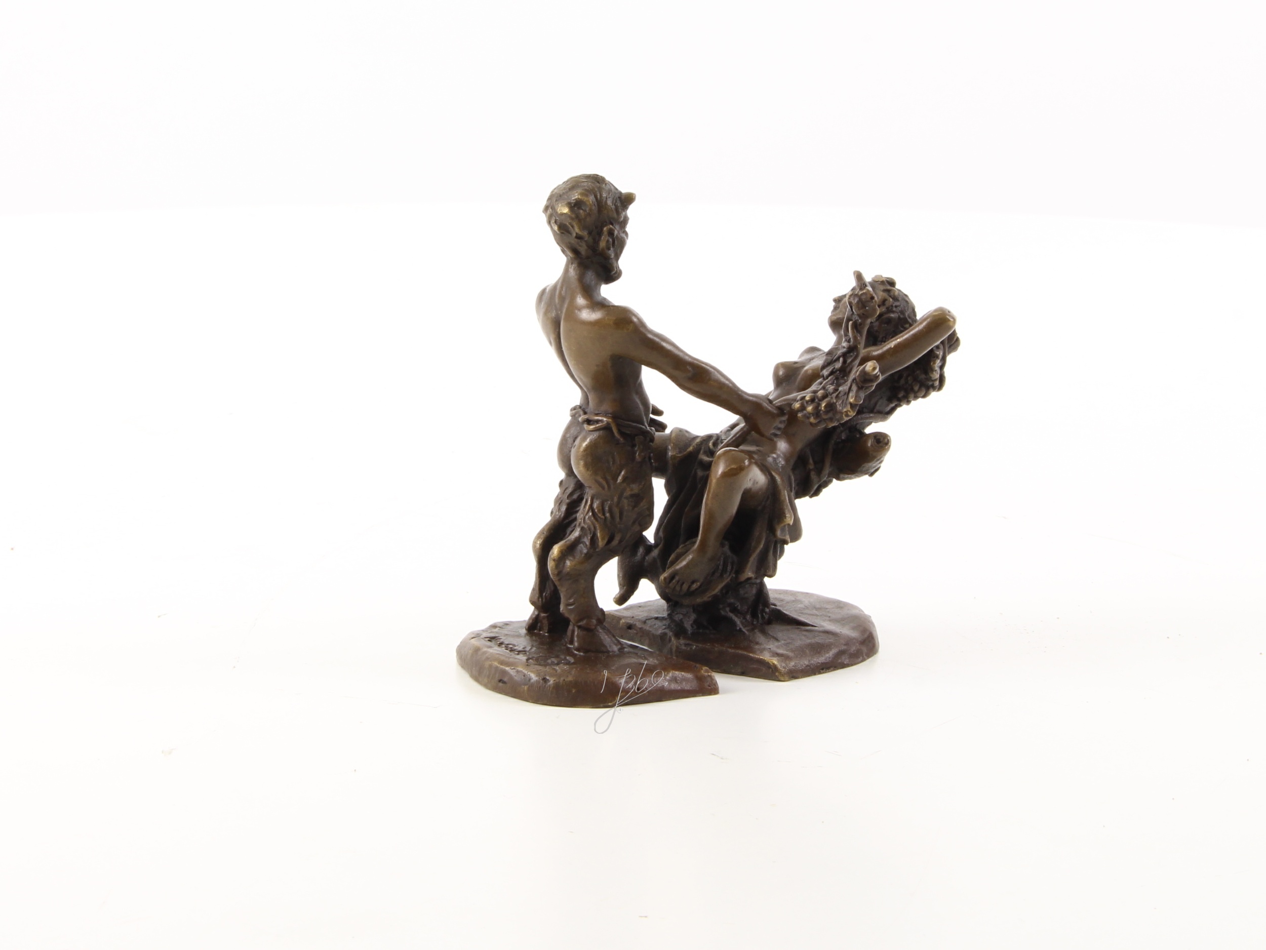 Exquisite Erotische Bronzeskulpturen Mythologische Satyr Skulptur mit Frau 11