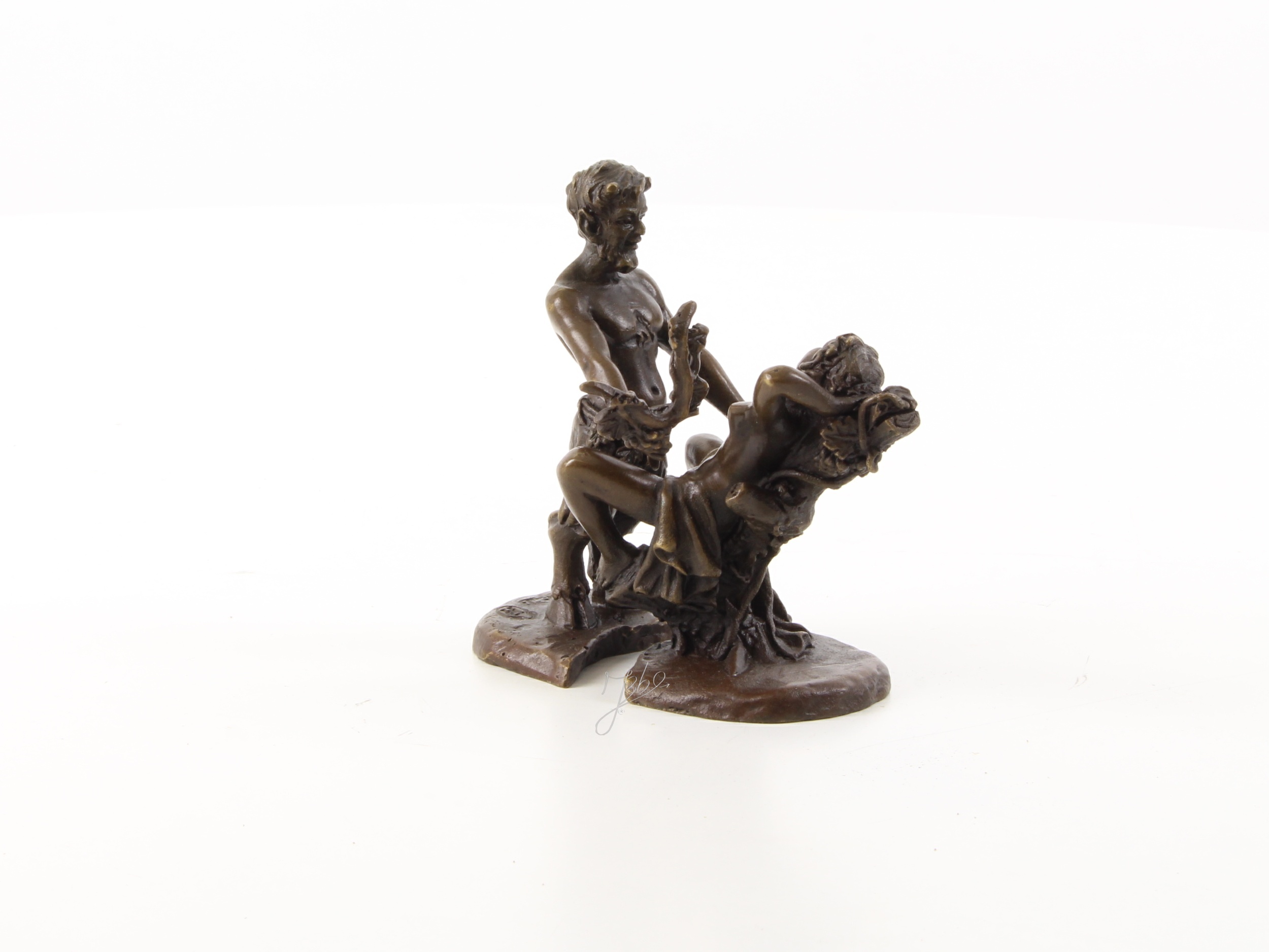 Exquisite Erotische Bronzeskulpturen Mythologische Satyr Skulptur mit Frau 12