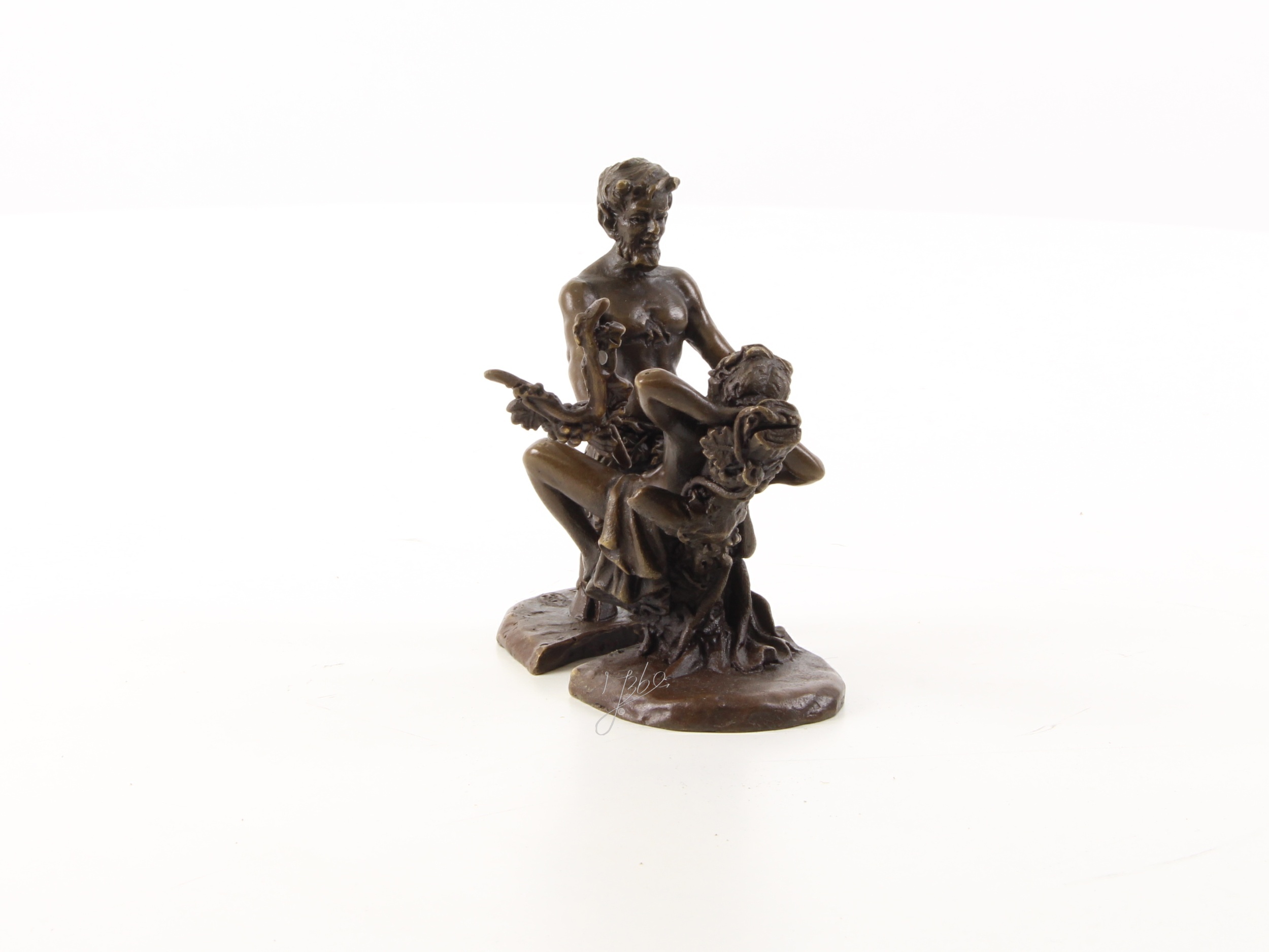 Exquisite Erotische Bronzeskulpturen Mythologische Satyr Skulptur mit Frau 13