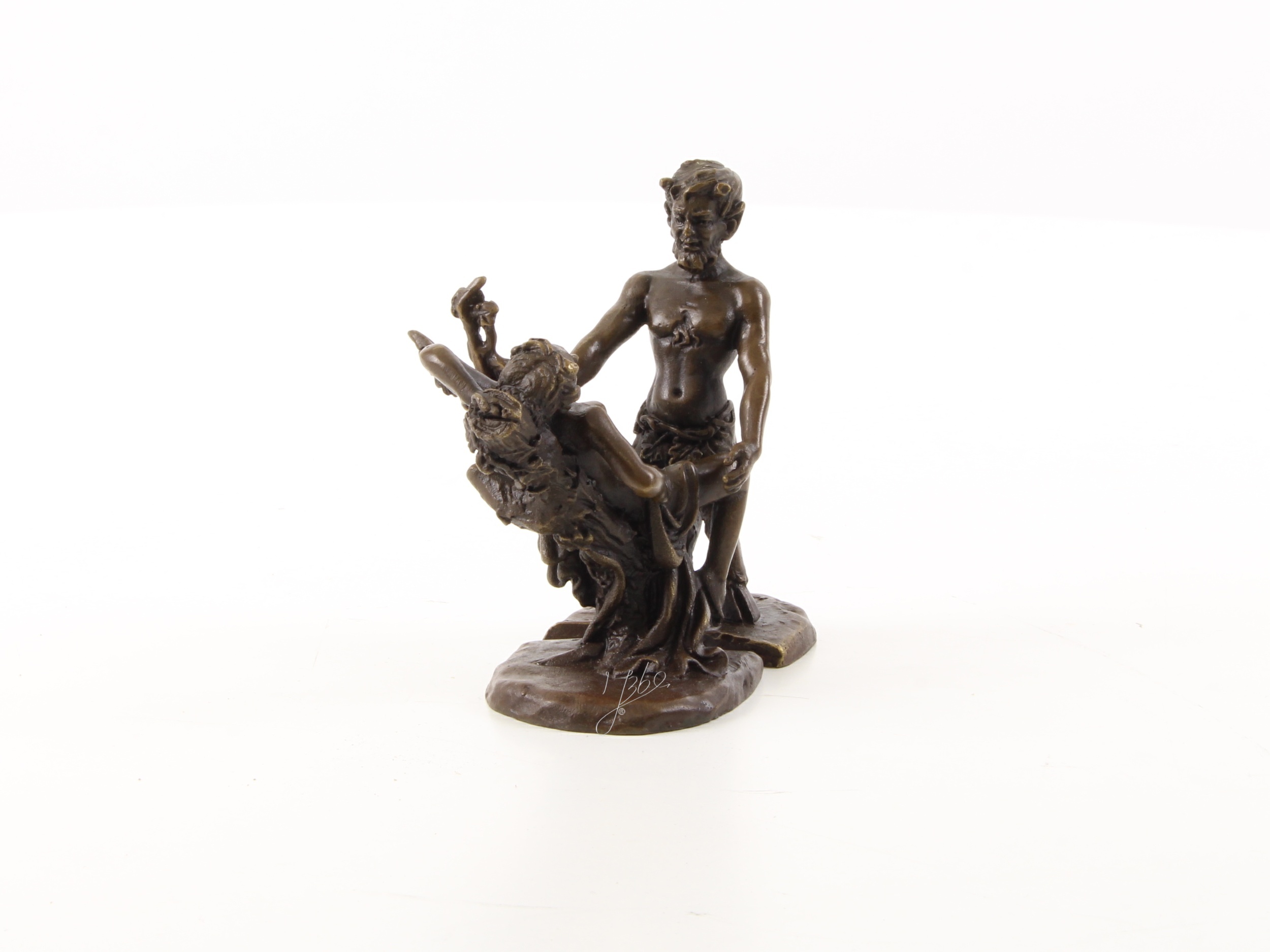 Exquisite Erotische Bronzeskulpturen Mythologische Satyr Skulptur mit Frau 15
