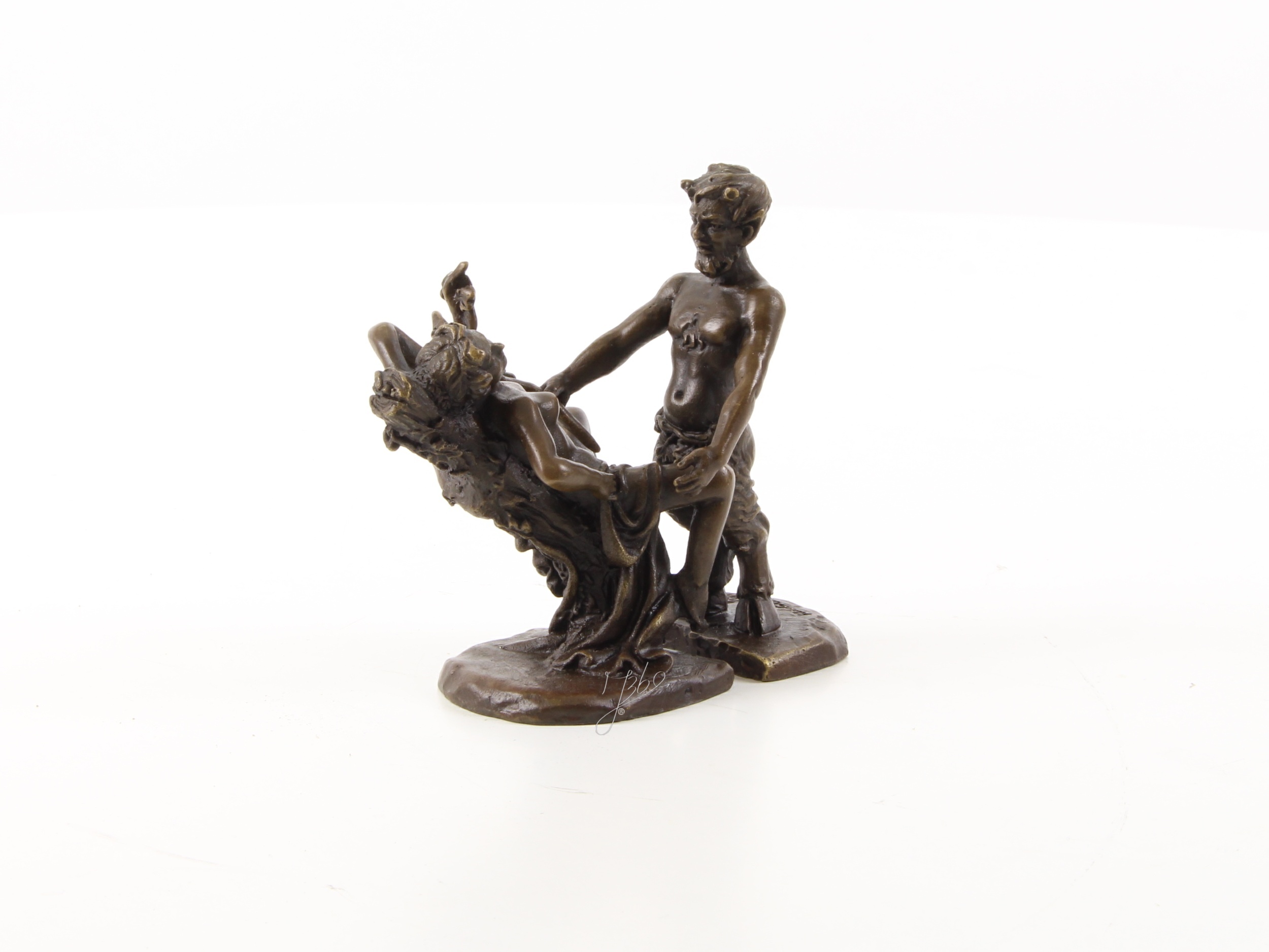 Exquisite Erotische Bronzeskulpturen Mythologische Satyr Skulptur mit Frau 16