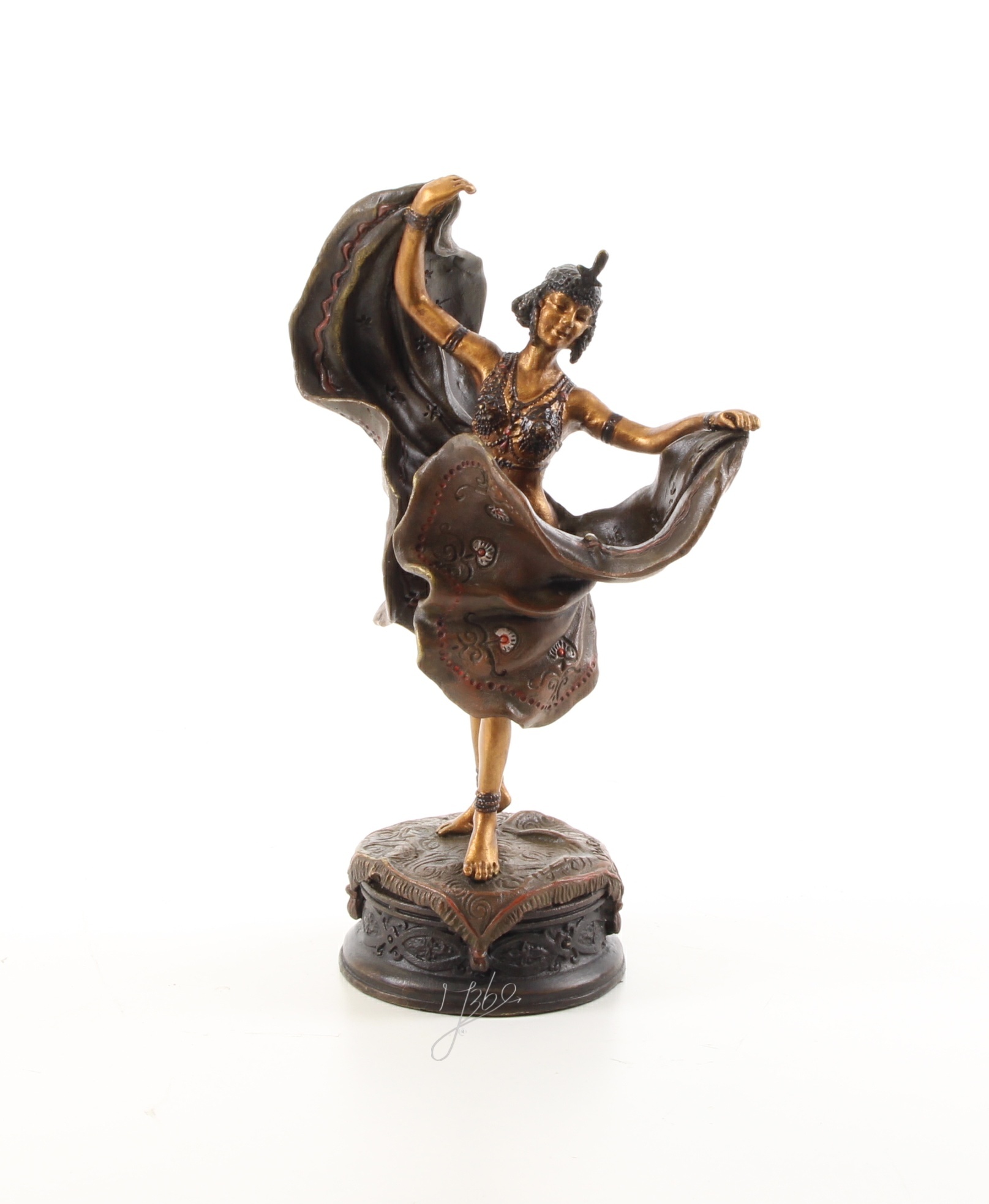 Elegante Bronze Tänzerin Skulptur Detaillierte Kunst einer tanzenden Frau 4