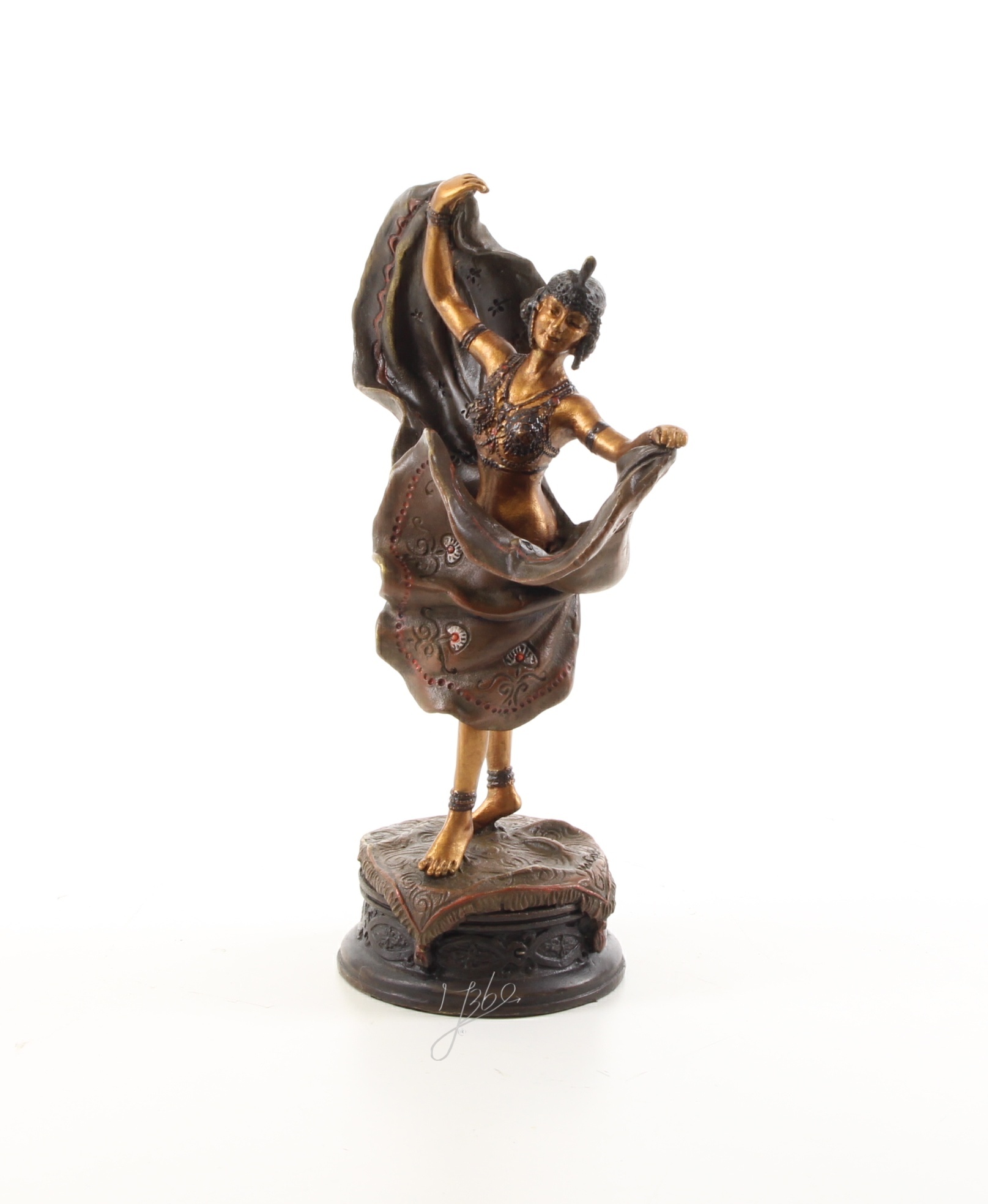 Elegante Bronze Tänzerin Skulptur Detaillierte Kunst einer tanzenden Frau 5