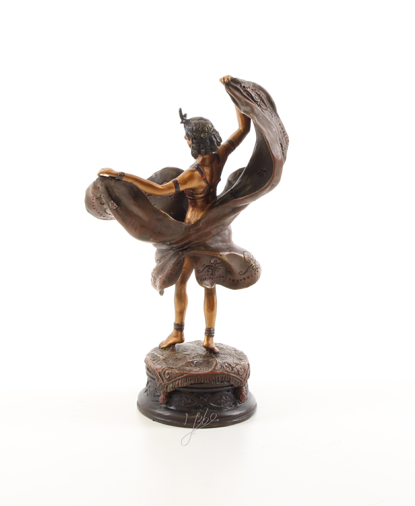 Elegante Bronze Tänzerin Skulptur Detaillierte Kunst einer tanzenden Frau 6
