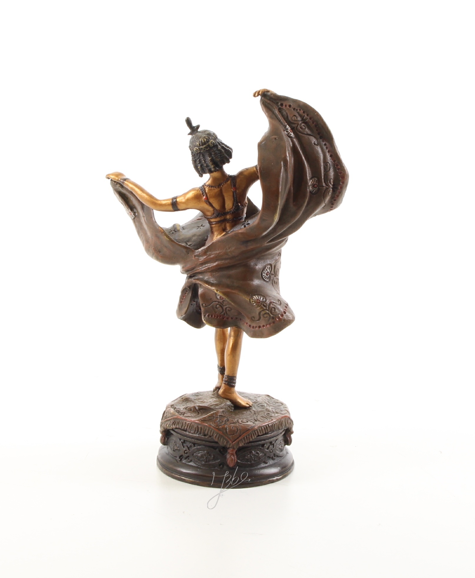 Elegante Bronze Tänzerin Skulptur Detaillierte Kunst einer tanzenden Frau 11