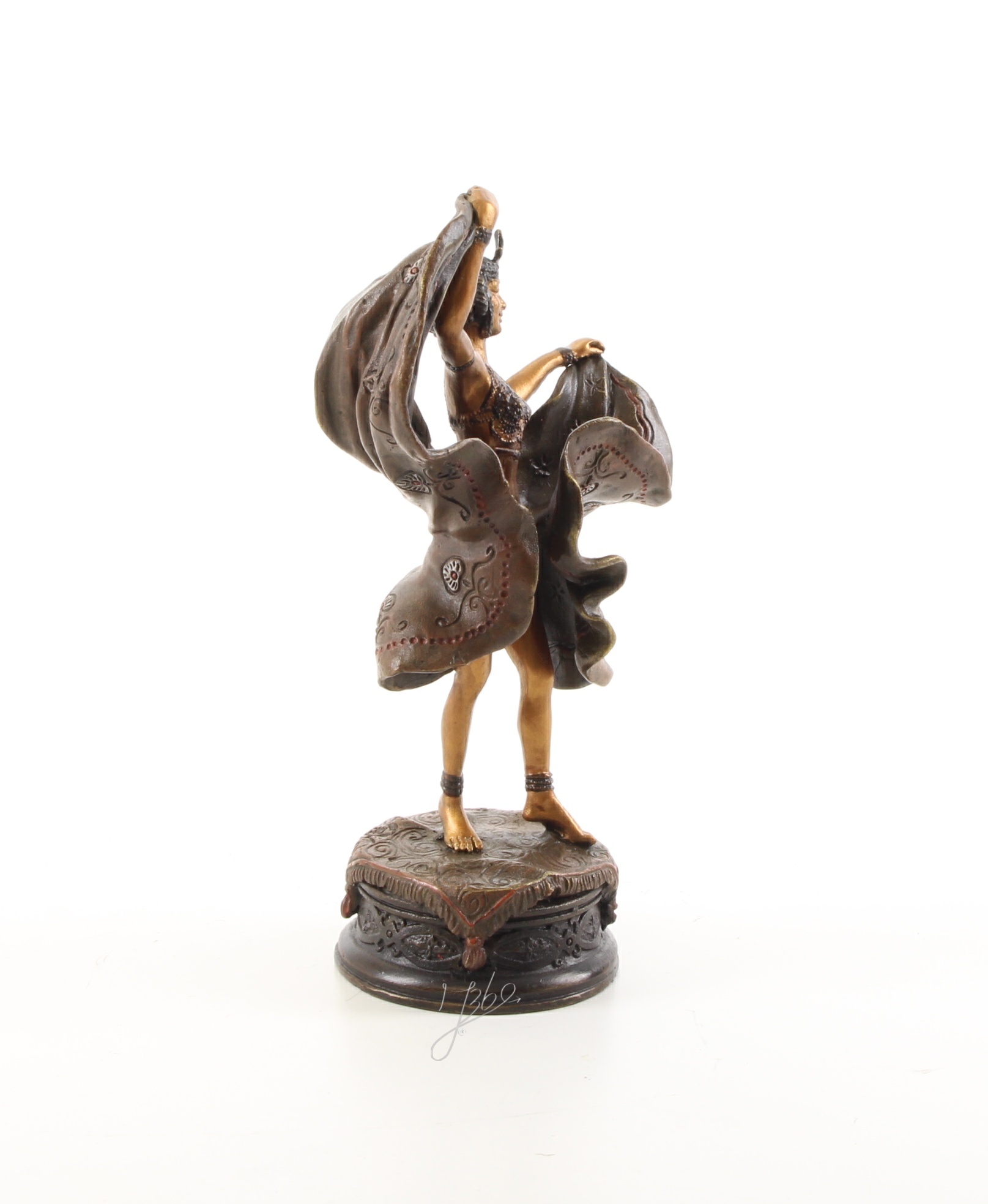 Elegante Bronze Tänzerin Skulptur Detaillierte Kunst einer tanzenden Frau 16