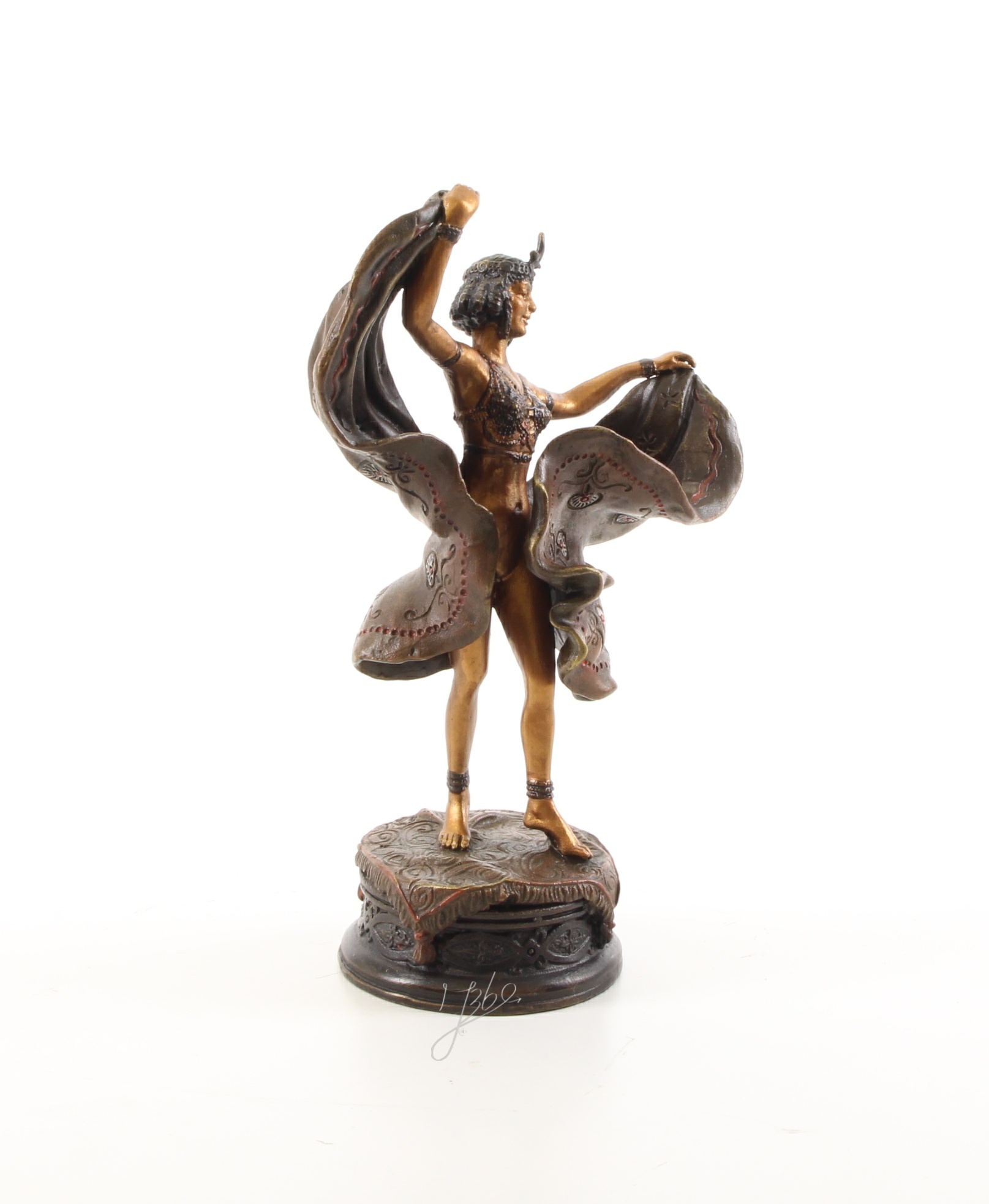 Elegante Bronze Tänzerin Skulptur Detaillierte Kunst einer tanzenden Frau 15