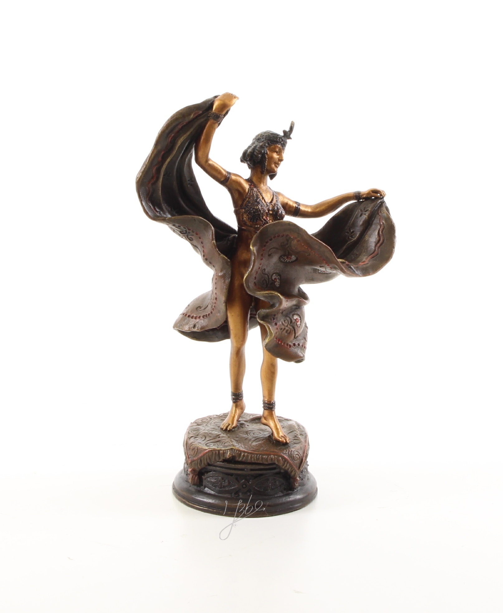 Elegante Bronze Tänzerin Skulptur Detaillierte Kunst einer tanzenden Frau 17