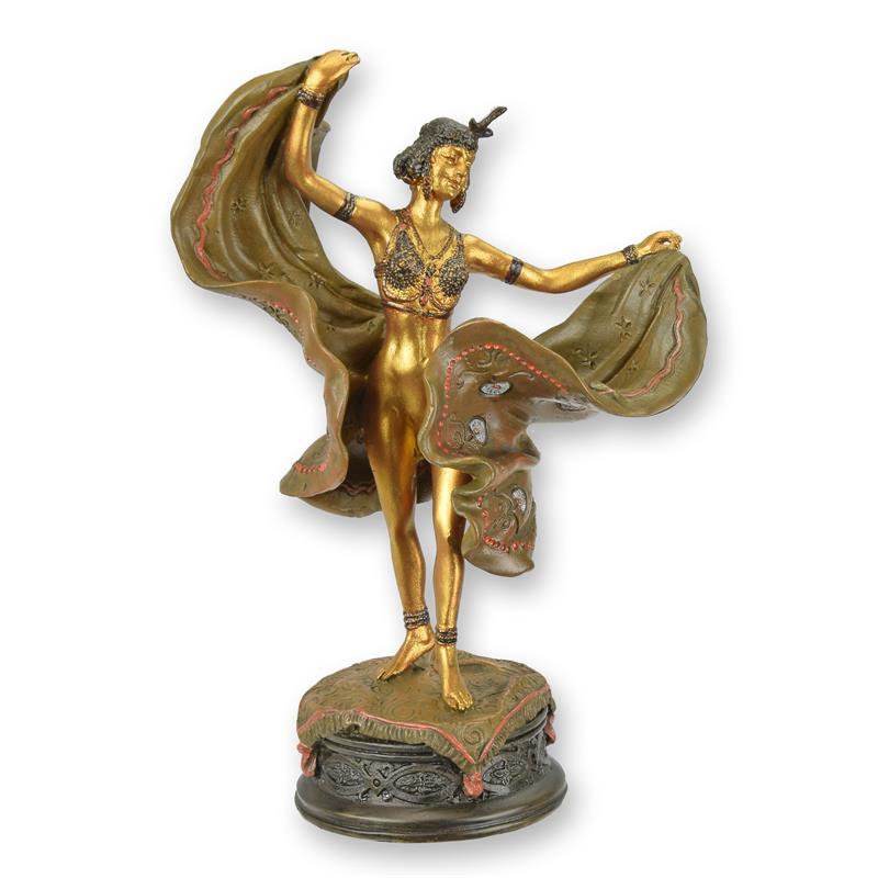 Elegante Bronze Tänzerin Skulptur Detaillierte Kunst einer tanzenden Frau 2