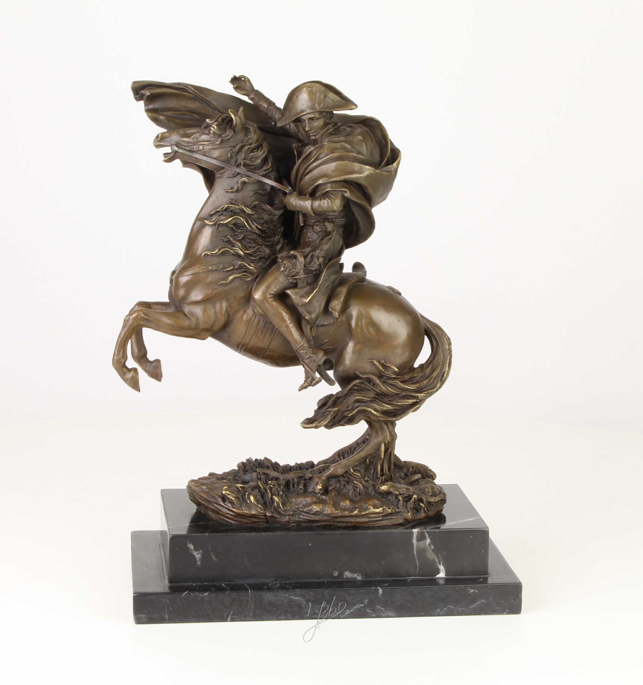 Elegante Bronzestatue Napoleon aufbäumendes Pferd Exquisite Skulptur 4