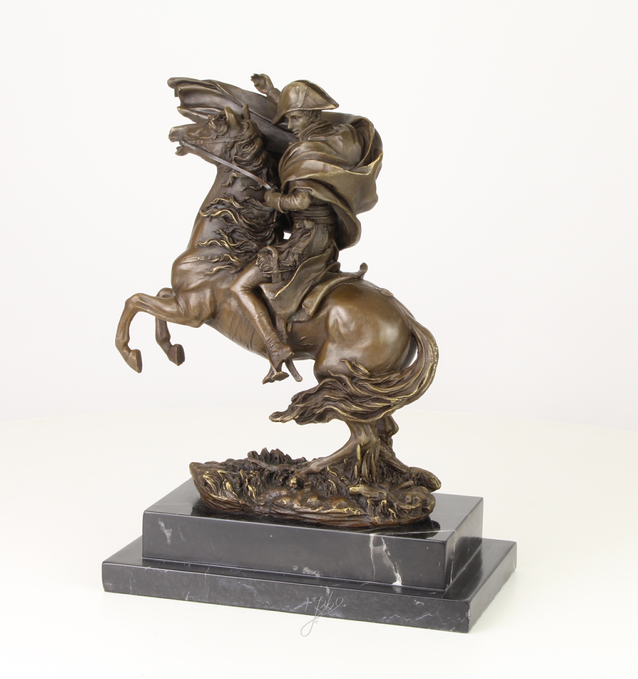 Elegante Bronzestatue Napoleon aufbäumendes Pferd Exquisite Skulptur 5