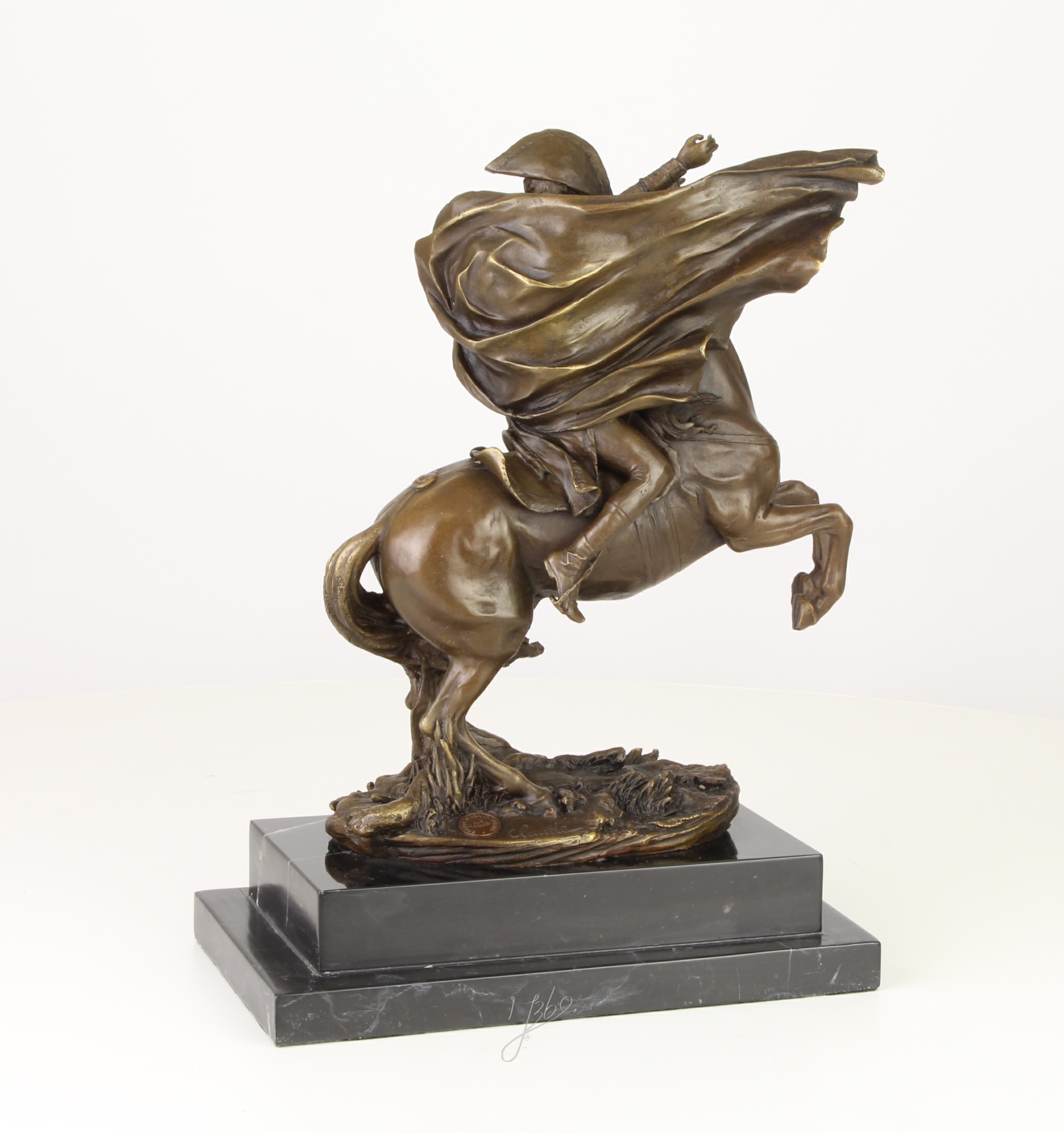 Elegante Bronzestatue Napoleon aufbäumendes Pferd Exquisite Skulptur 12