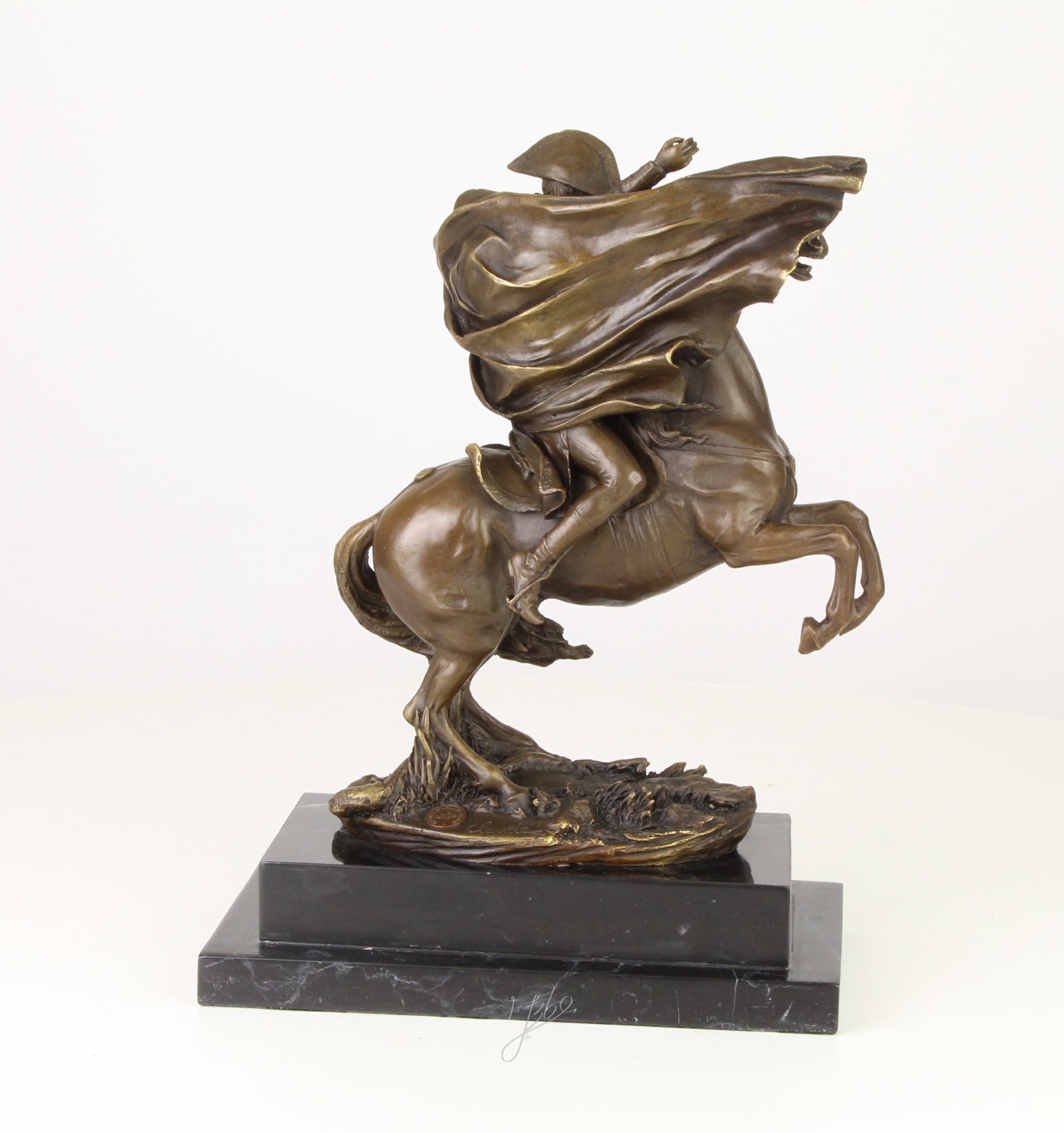 Elegante Bronzestatue Napoleon aufbäumendes Pferd Exquisite Skulptur 10