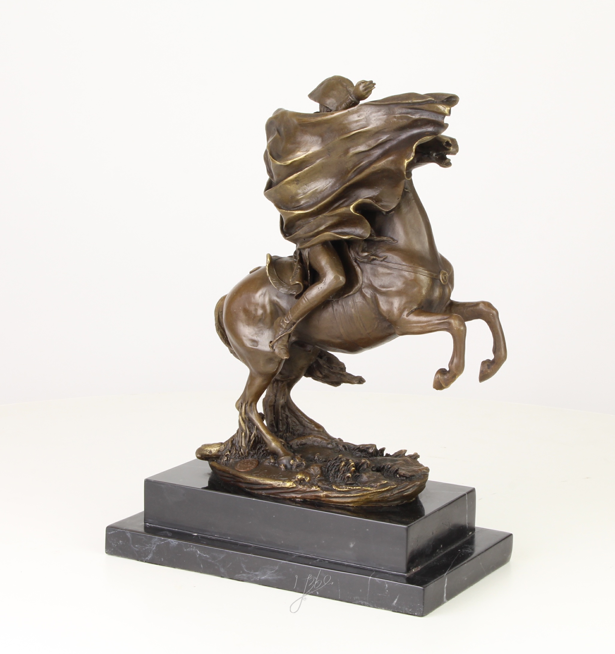 Elegante Bronzestatue Napoleon aufbäumendes Pferd Exquisite Skulptur 13