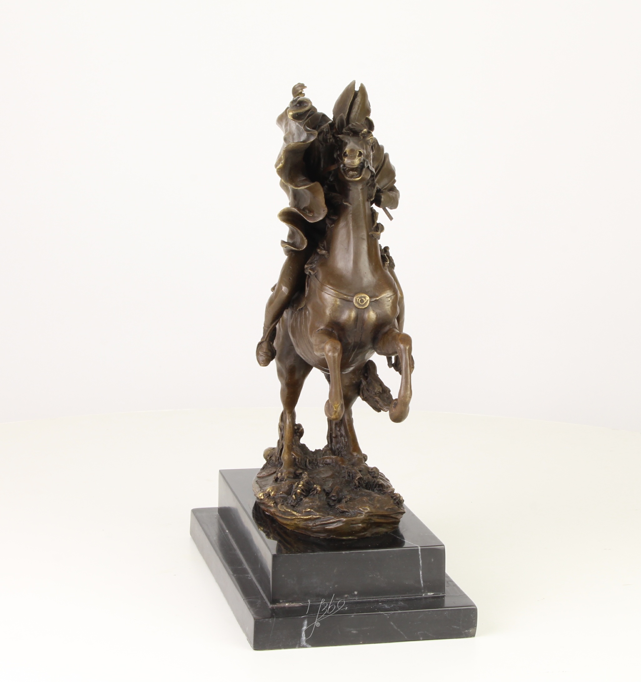 Elegante Bronzestatue Napoleon aufbäumendes Pferd Exquisite Skulptur 14