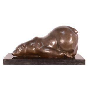 Handgefertigte Bronze Bärenskulptur Ruhender Bär in Perfektion
