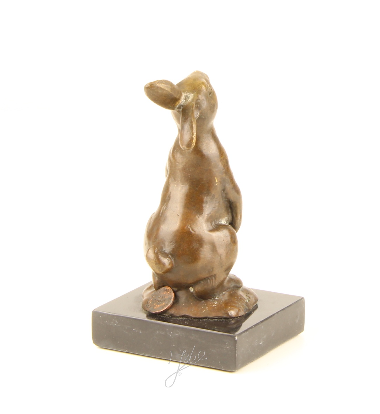 Handgefertigte Bronzehasen Skulptur Osterhase mit Karotte für Ihr Zuhause 9