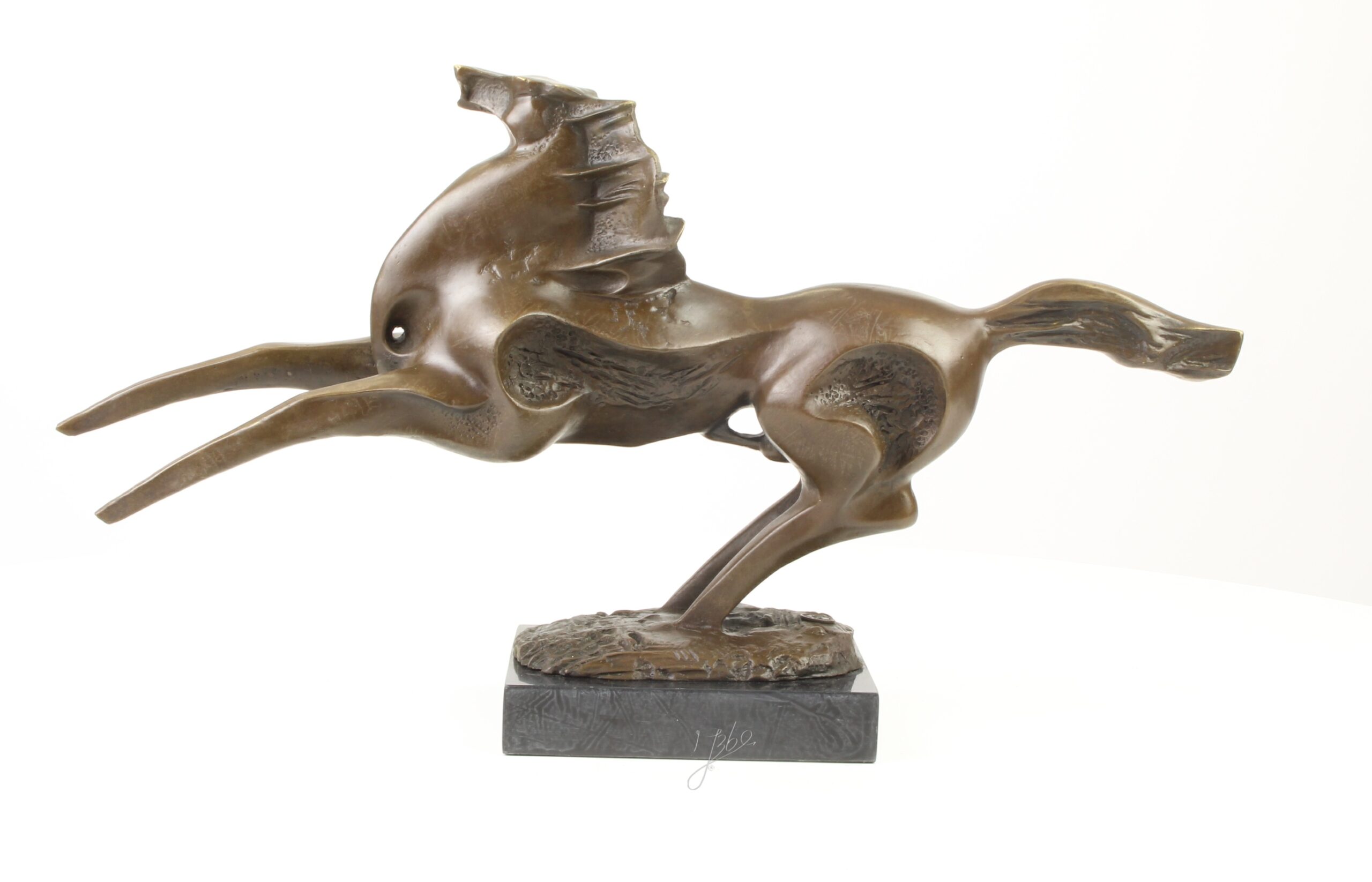 Abstrakte Modernistische Bronzeskulptur Galoppierendes Pferd entdecken 4