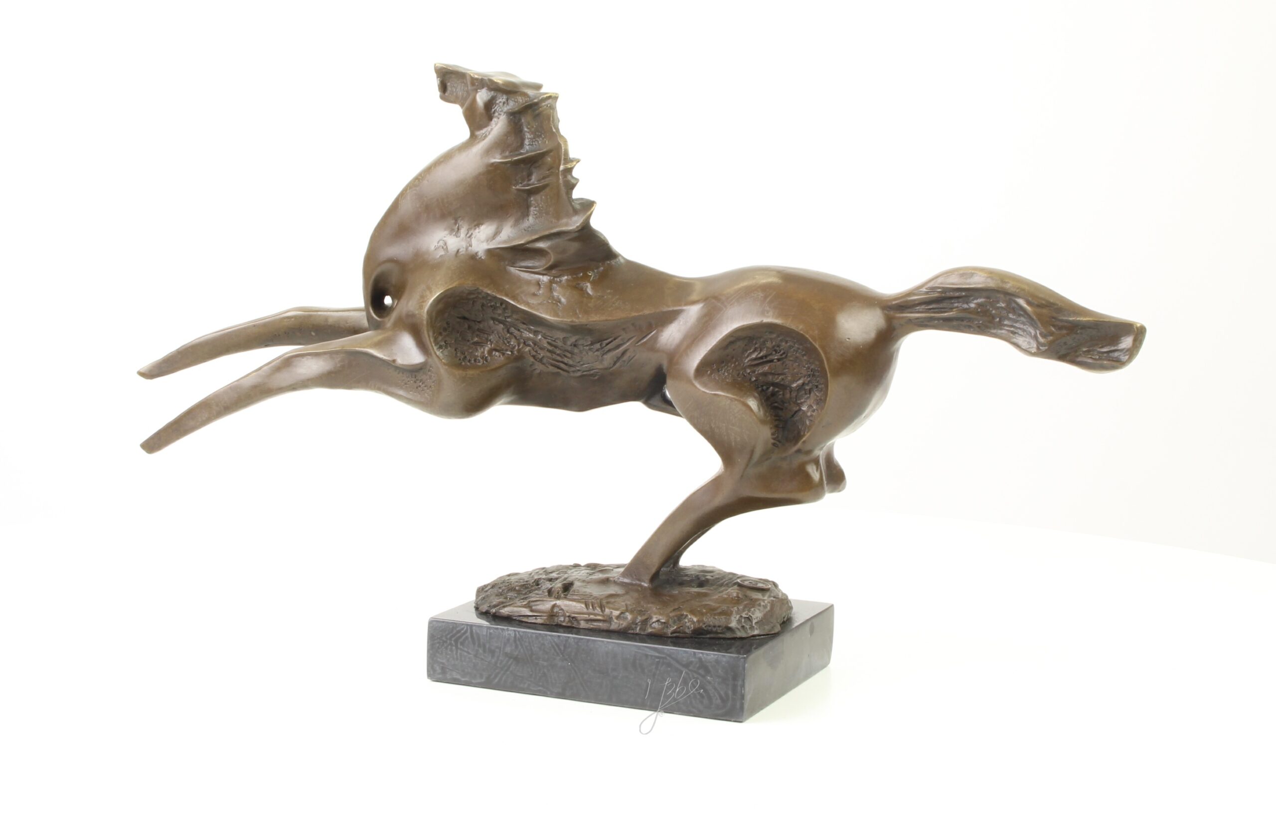 Abstrakte Modernistische Bronzeskulptur Galoppierendes Pferd entdecken 11