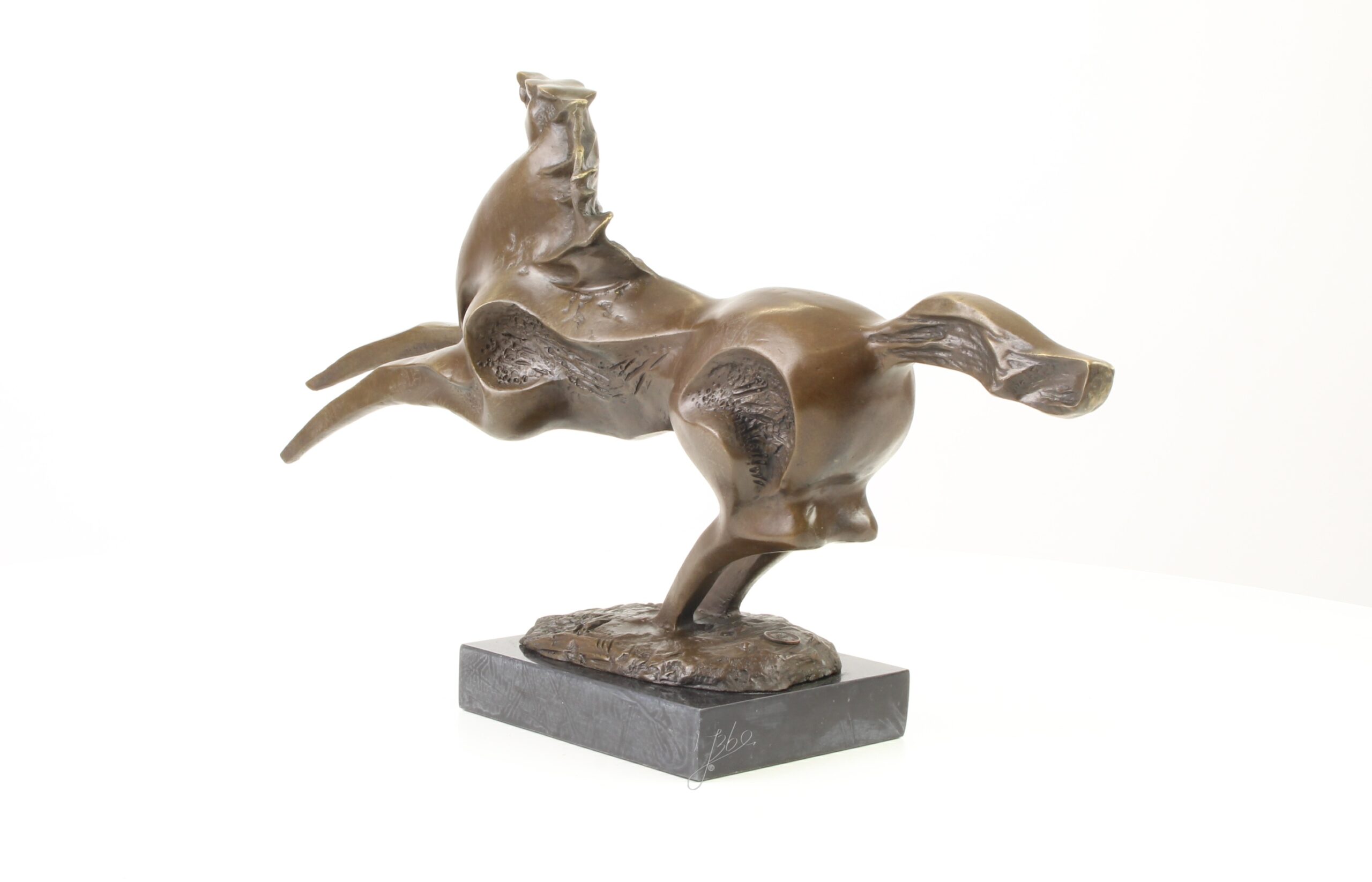 Abstrakte Modernistische Bronzeskulptur Galoppierendes Pferd entdecken 5