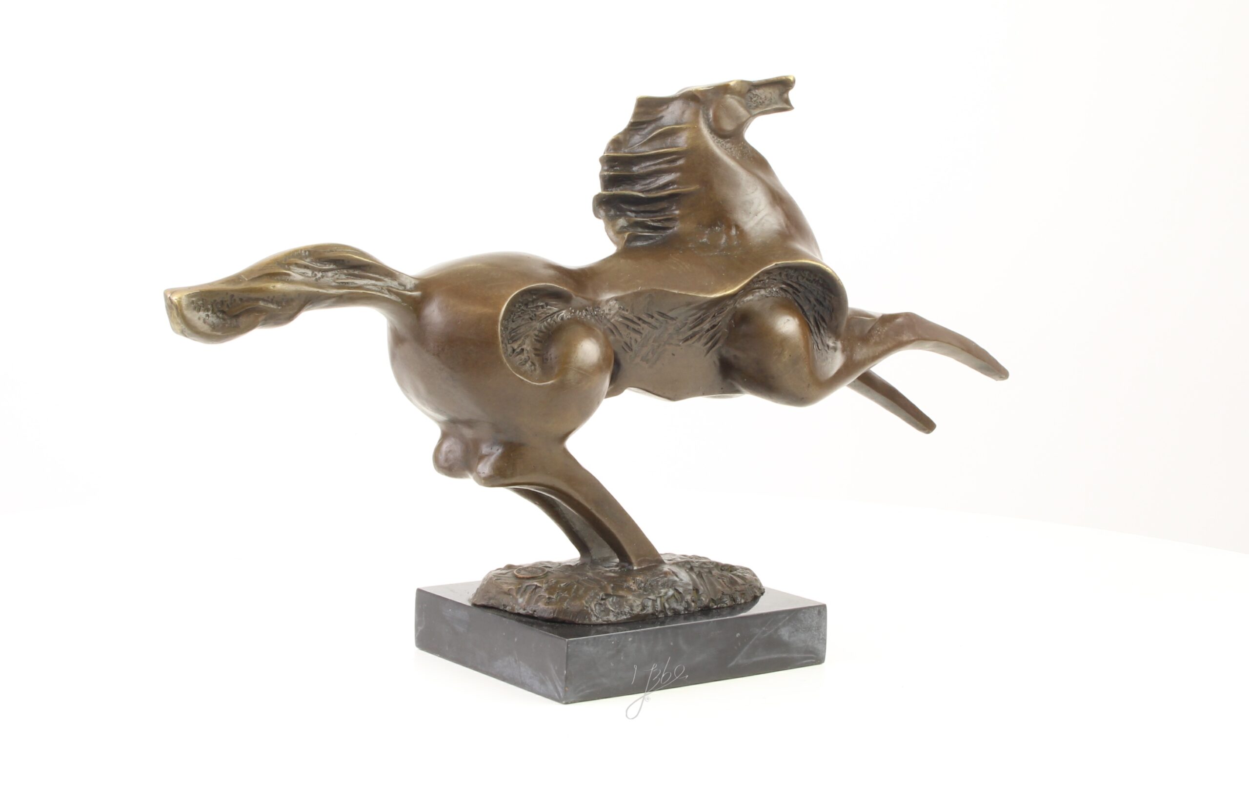 Abstrakte Modernistische Bronzeskulptur Galoppierendes Pferd entdecken 9