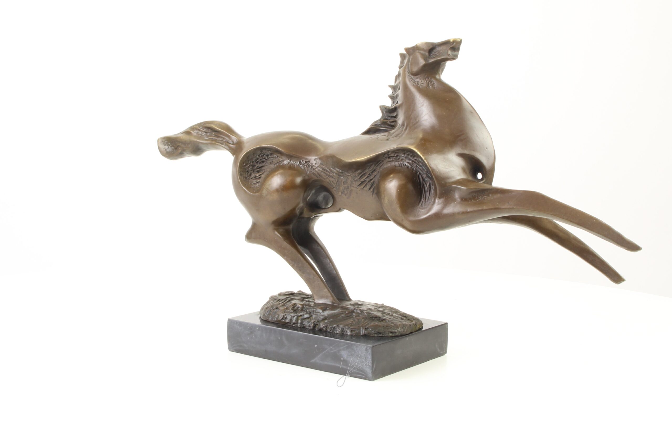 Abstrakte Modernistische Bronzeskulptur Galoppierendes Pferd entdecken 15