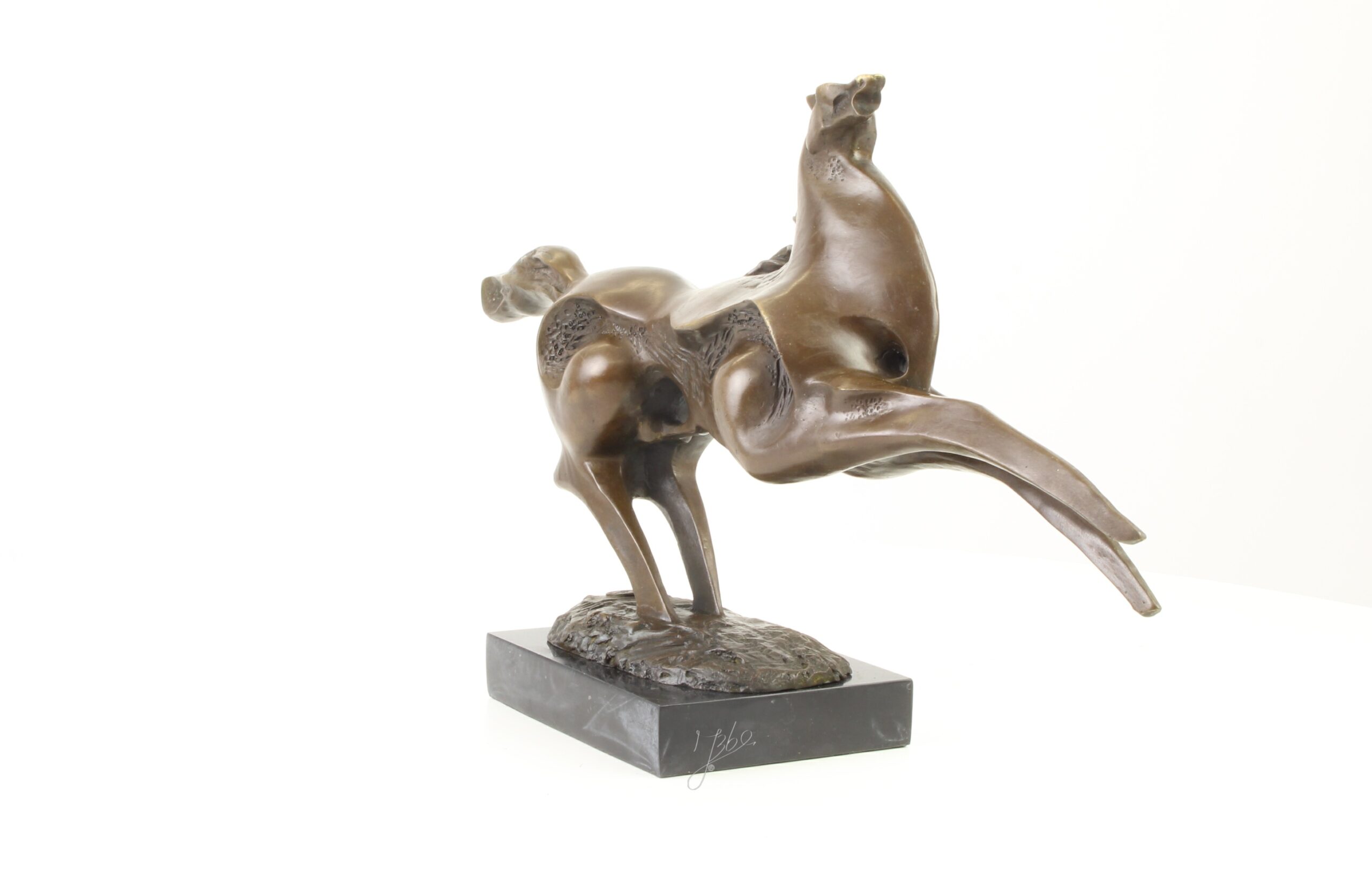 Abstrakte Modernistische Bronzeskulptur Galoppierendes Pferd entdecken 14