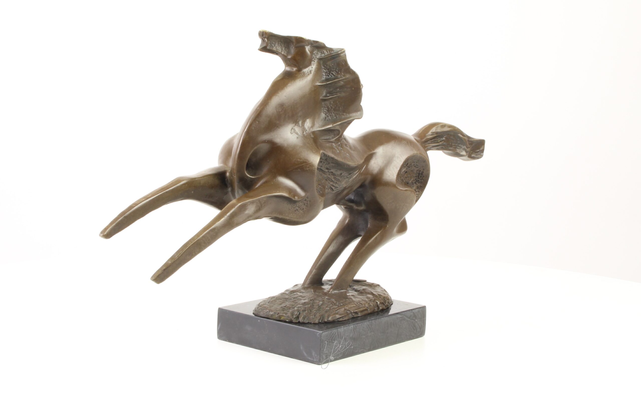 Abstrakte Modernistische Bronzeskulptur Galoppierendes Pferd entdecken 17