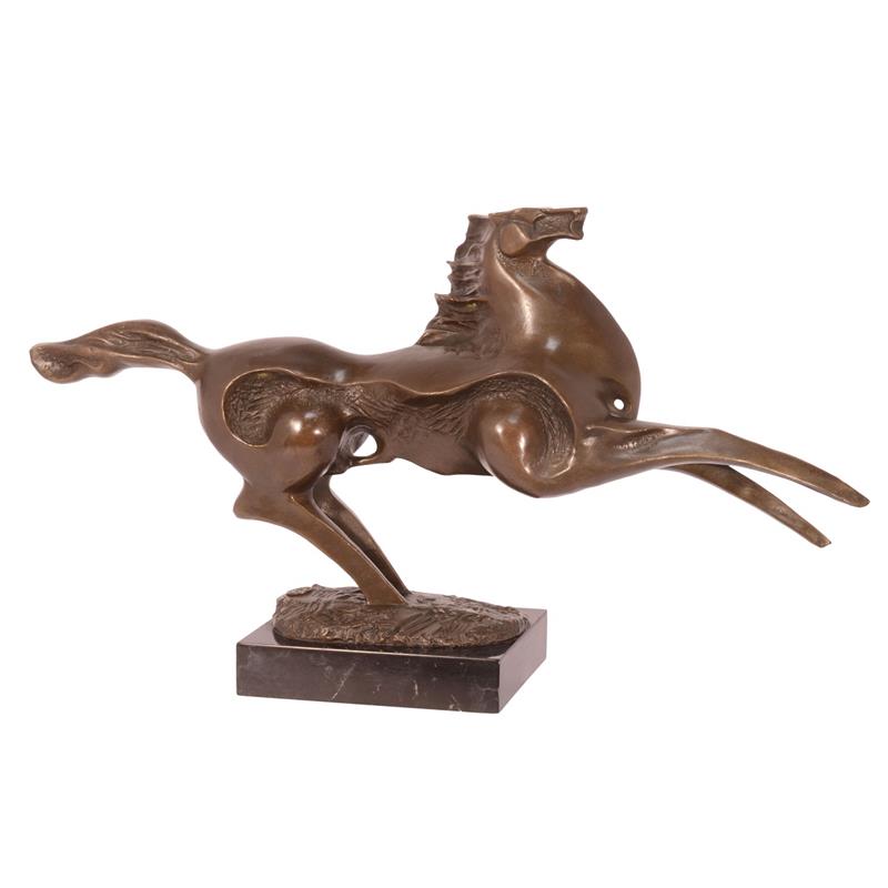 Abstrakte Modernistische Bronzeskulptur Galoppierendes Pferd entdecken 2