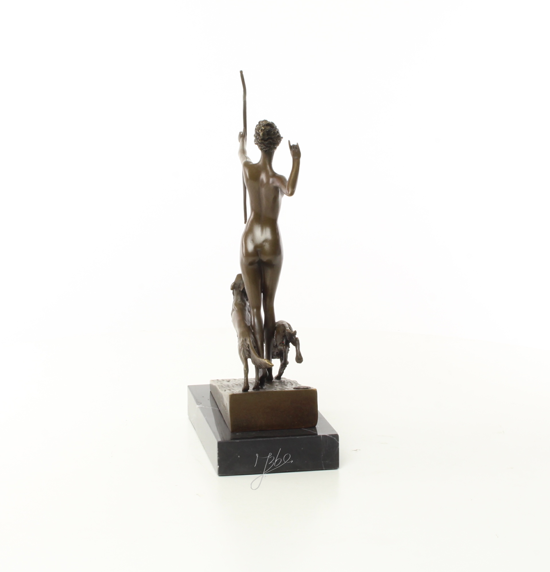 Exquisite Bronze Jagdskulptur Frau mit Bogen Statue 13