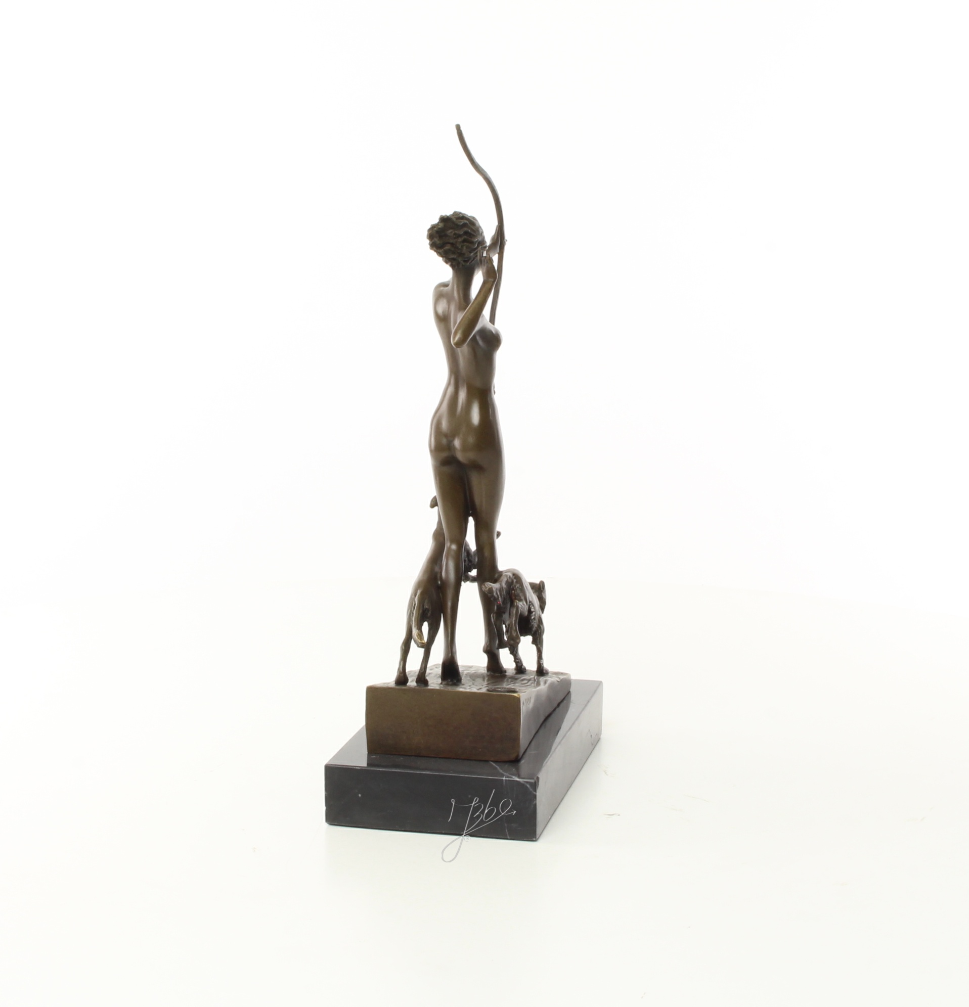 Exquisite Bronze Jagdskulptur Frau mit Bogen Statue 16