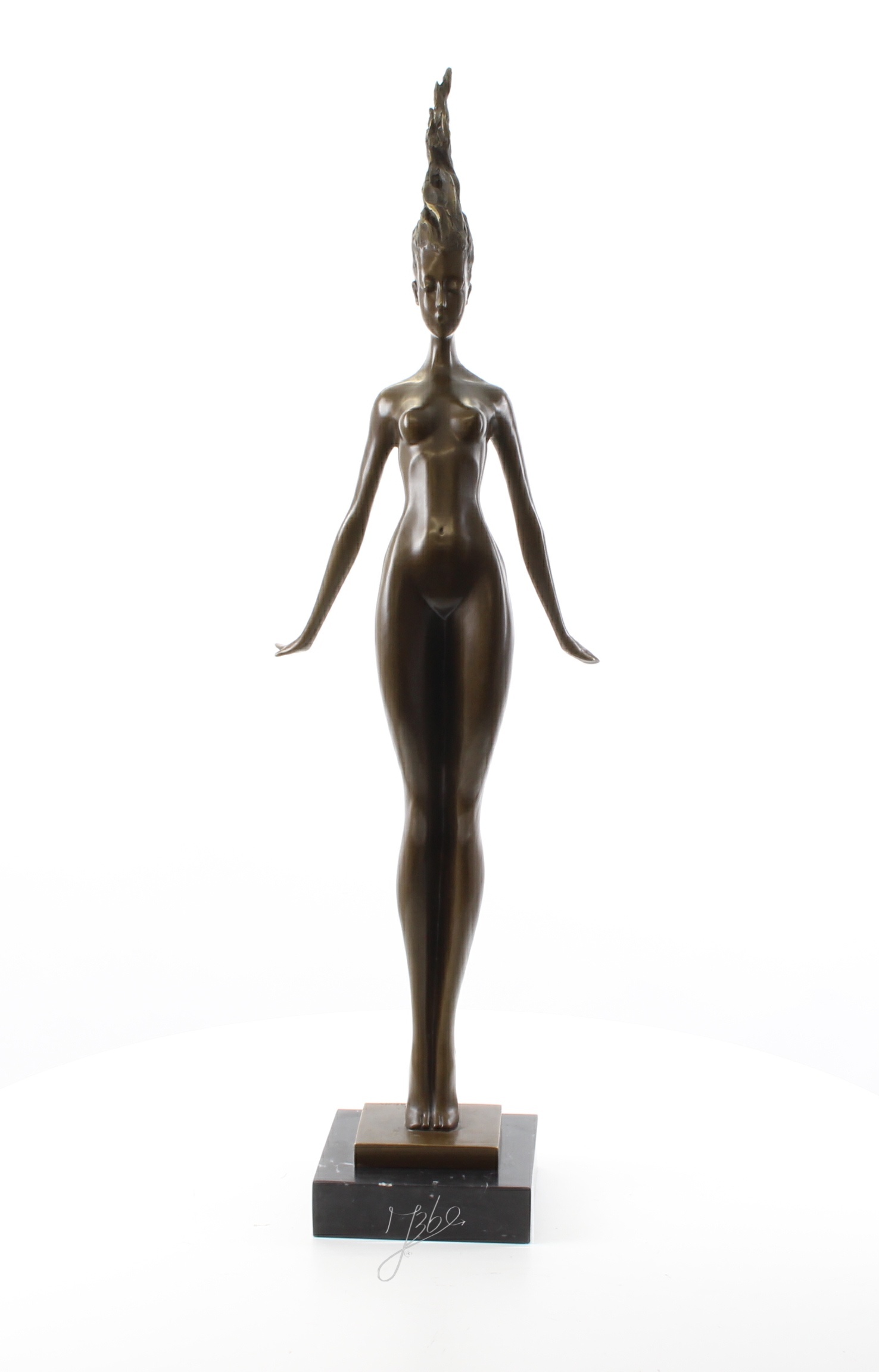 Elegante modernistische Bronze Skulptur zeitgenössische weibliche Aktstatue 3