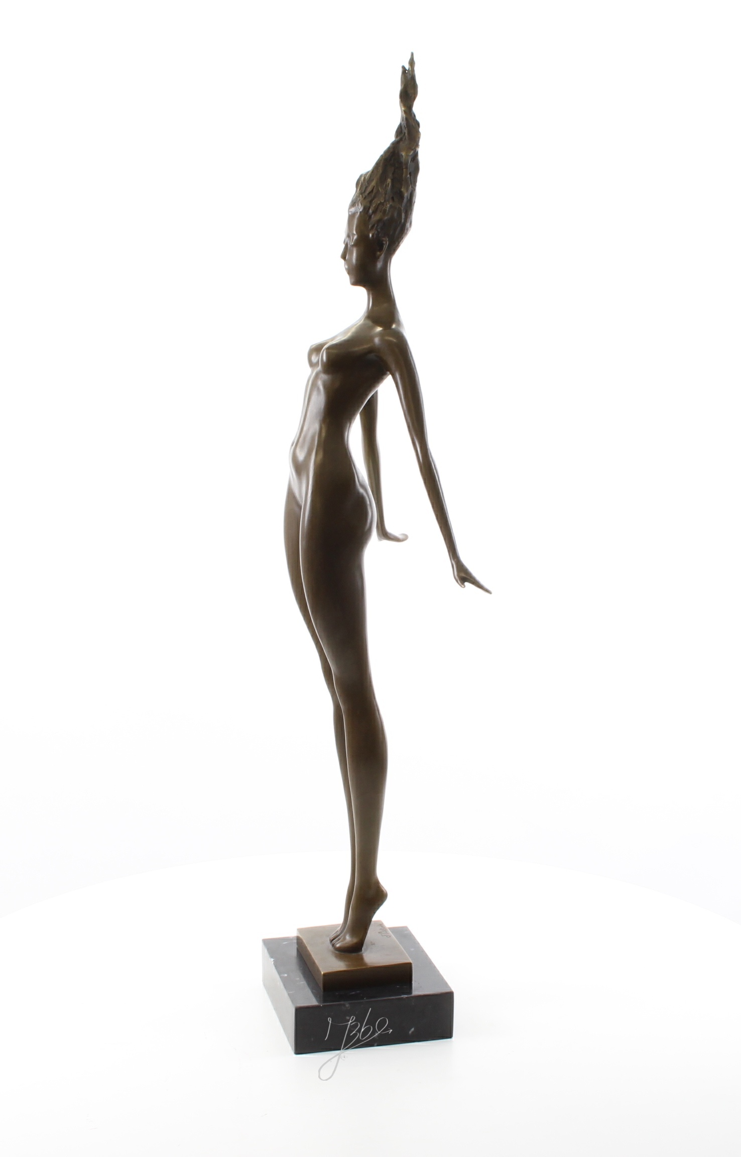 Elegante modernistische Bronze Skulptur zeitgenössische weibliche Aktstatue 7