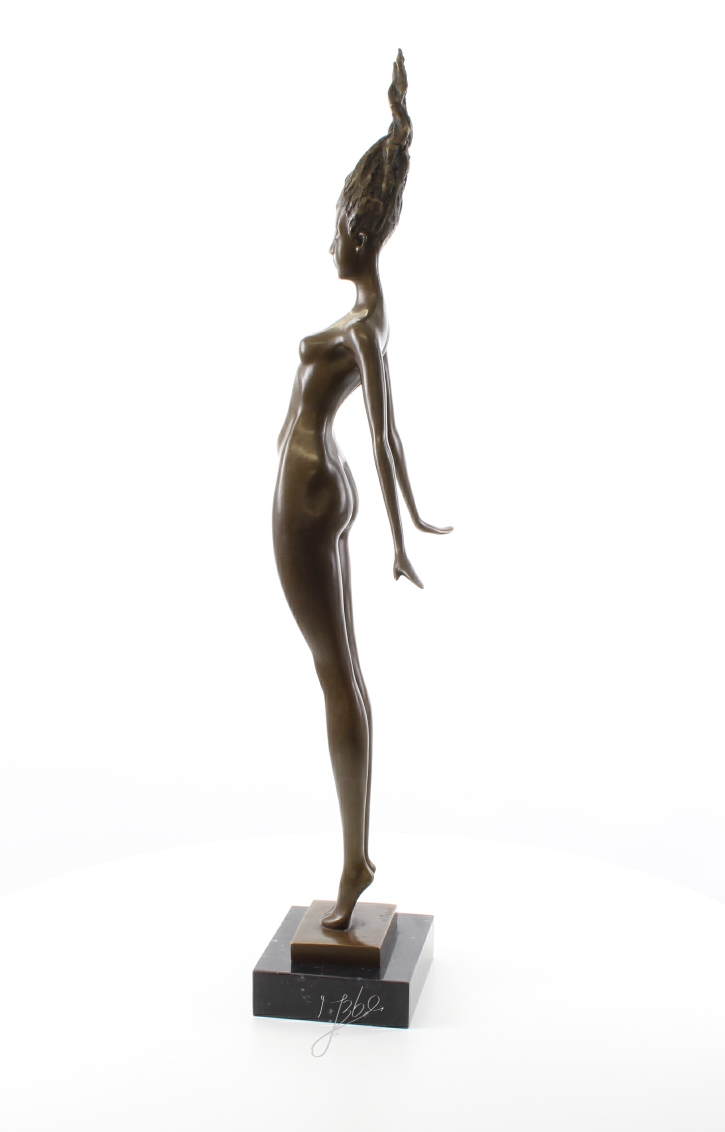 Elegante modernistische Bronze Skulptur zeitgenössische weibliche Aktstatue 8