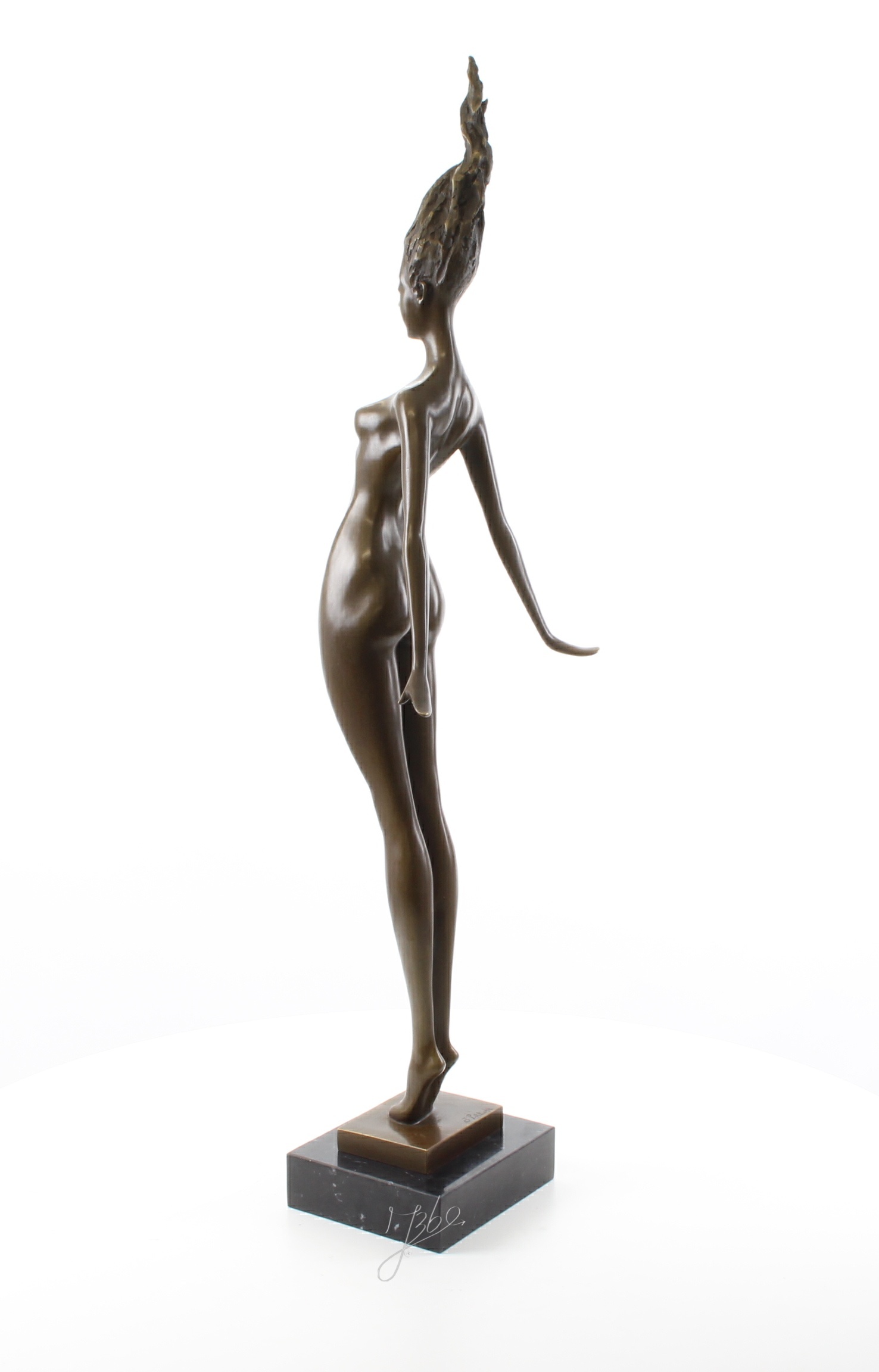 Elegante modernistische Bronze Skulptur zeitgenössische weibliche Aktstatue 5
