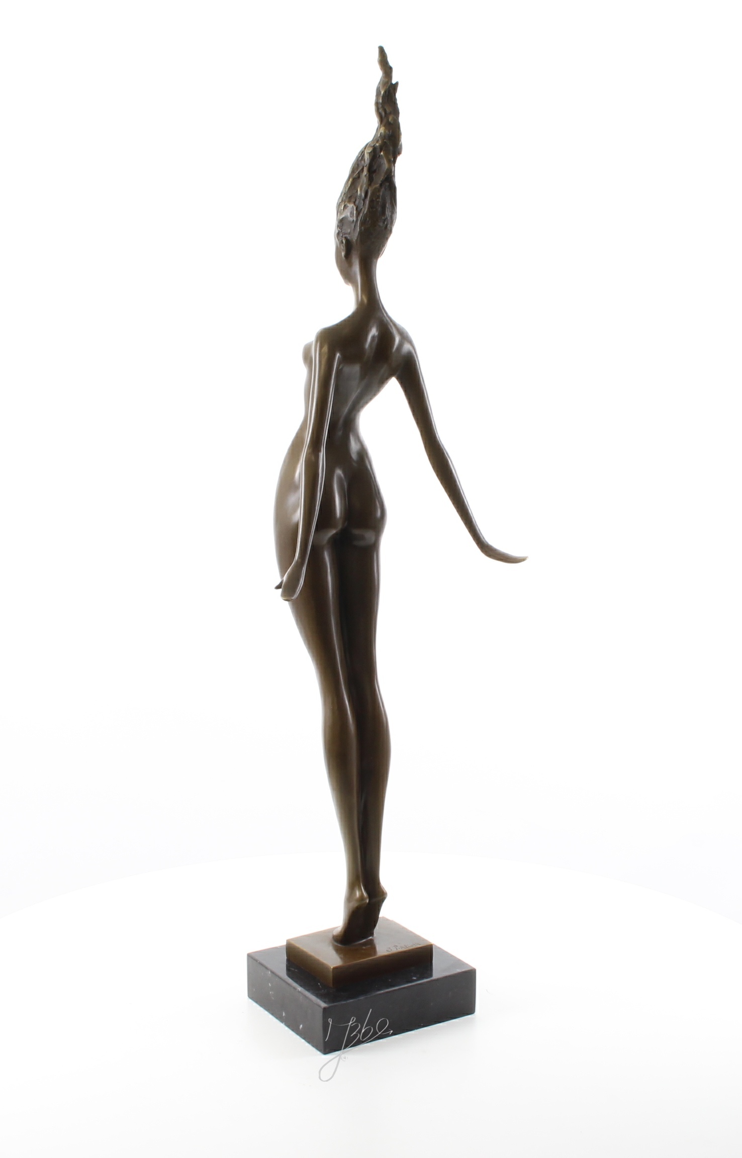Elegante modernistische Bronze Skulptur zeitgenössische weibliche Aktstatue 12