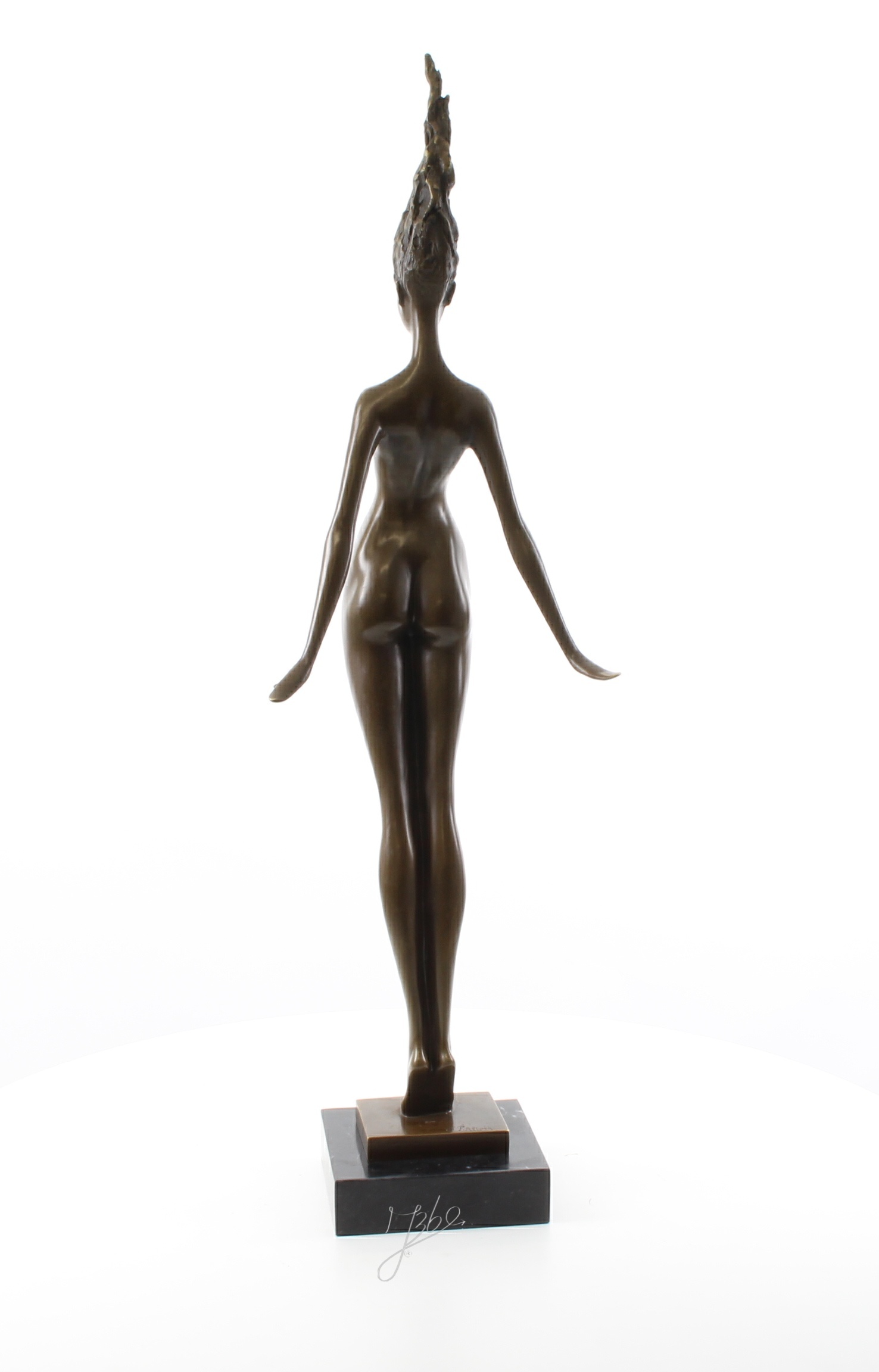 Elegante modernistische Bronze Skulptur zeitgenössische weibliche Aktstatue 6