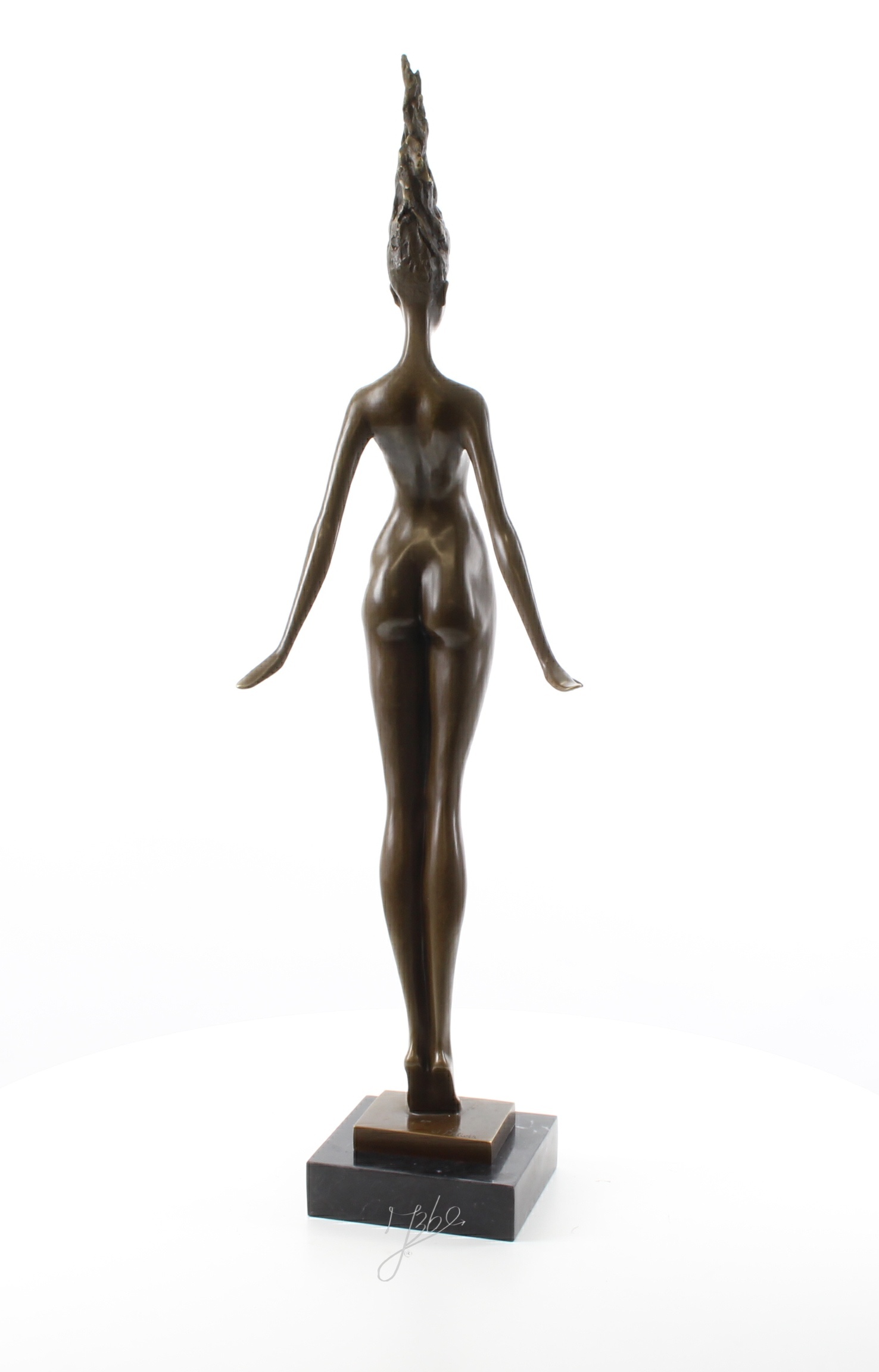 Elegante modernistische Bronze Skulptur zeitgenössische weibliche Aktstatue 10