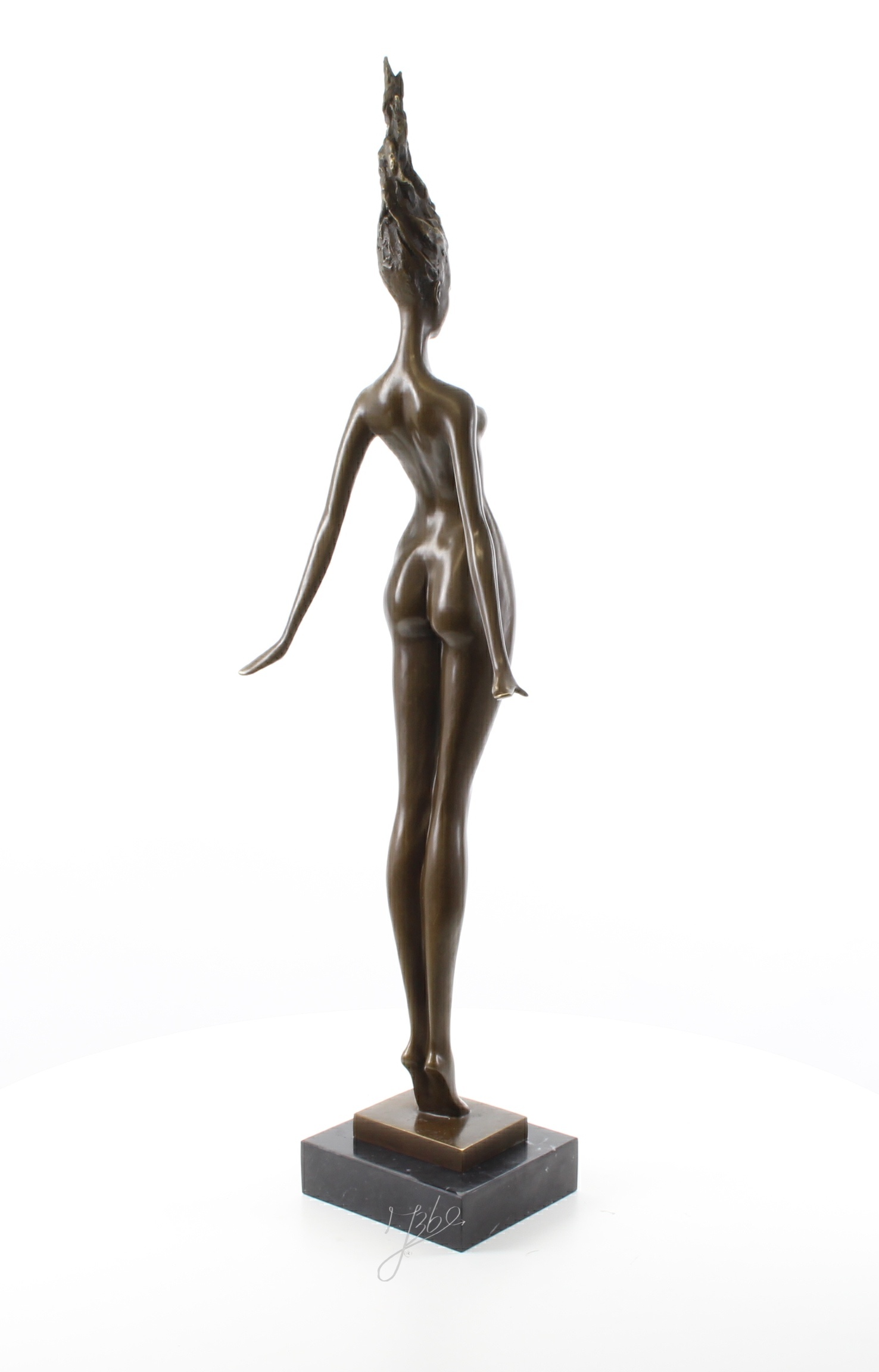 Elegante modernistische Bronze Skulptur zeitgenössische weibliche Aktstatue 9